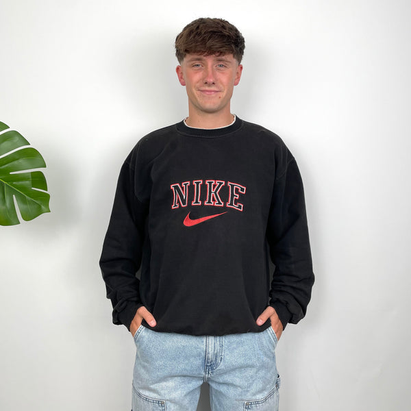 Nike Black Embroidered Spell Out Sweatshirt (L)