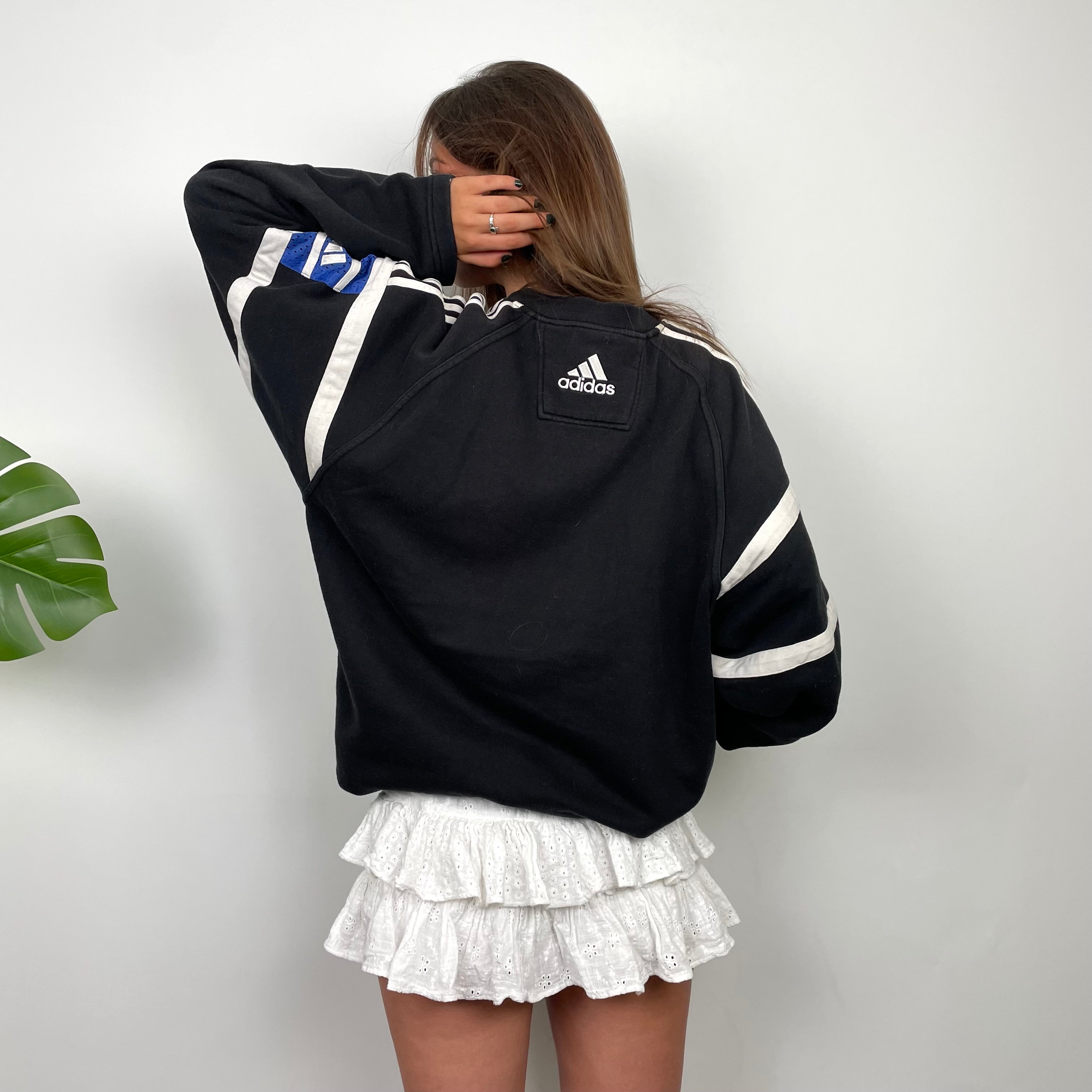 Adidas RARE Black Embroidered Logo Sweatshirt (XL)