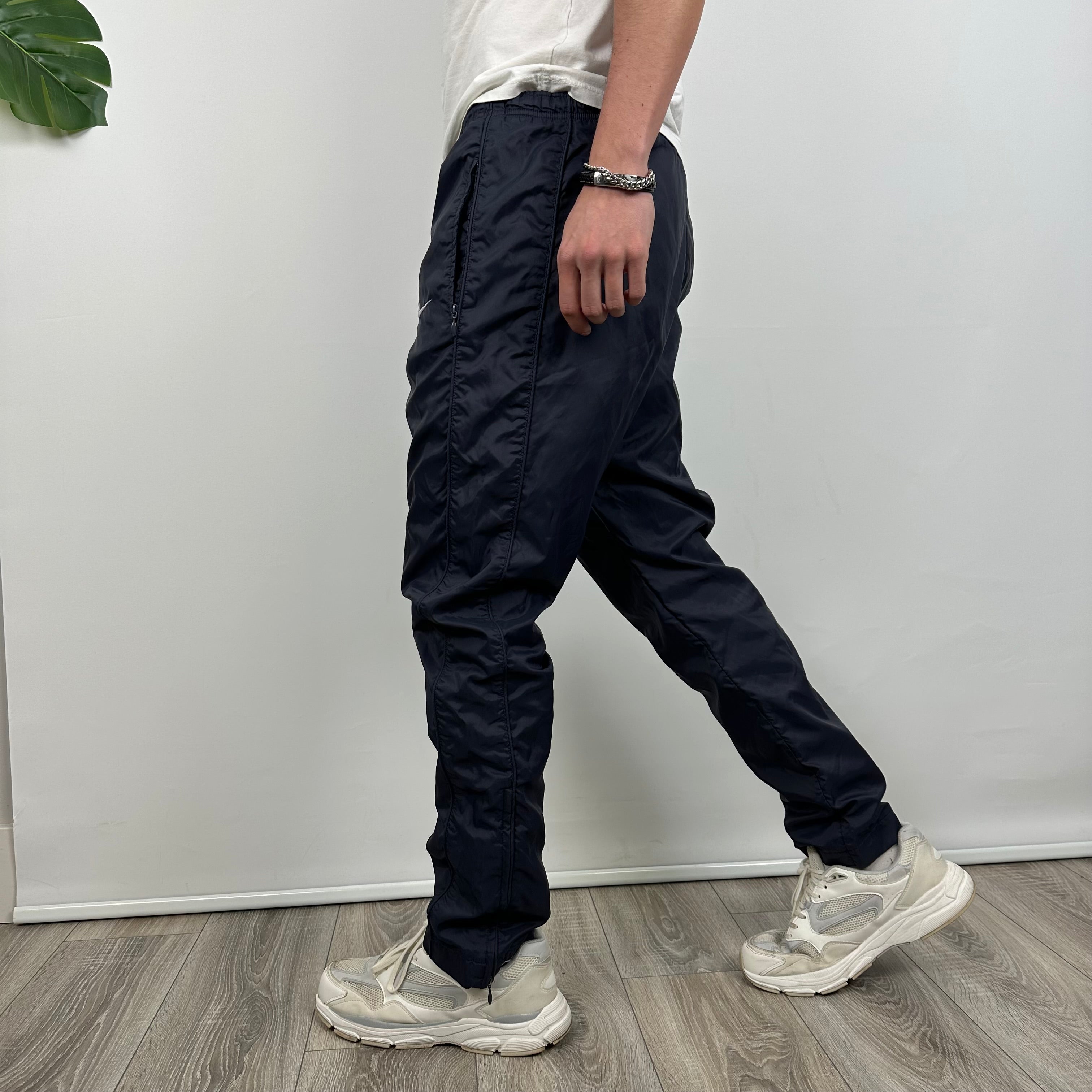 Nike Navy Embroidered Swoosh Track Pants (M)