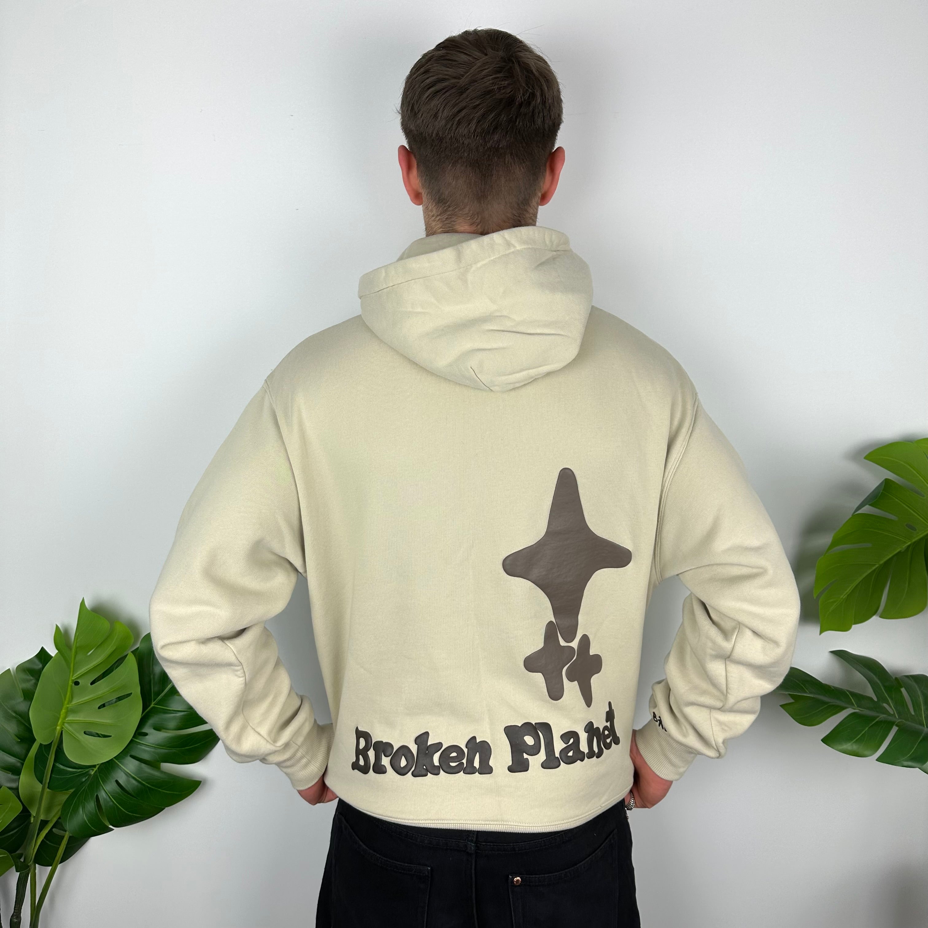 Broken Planet X Alone But Not Lonely Cream Spell Out Hoodie (M)