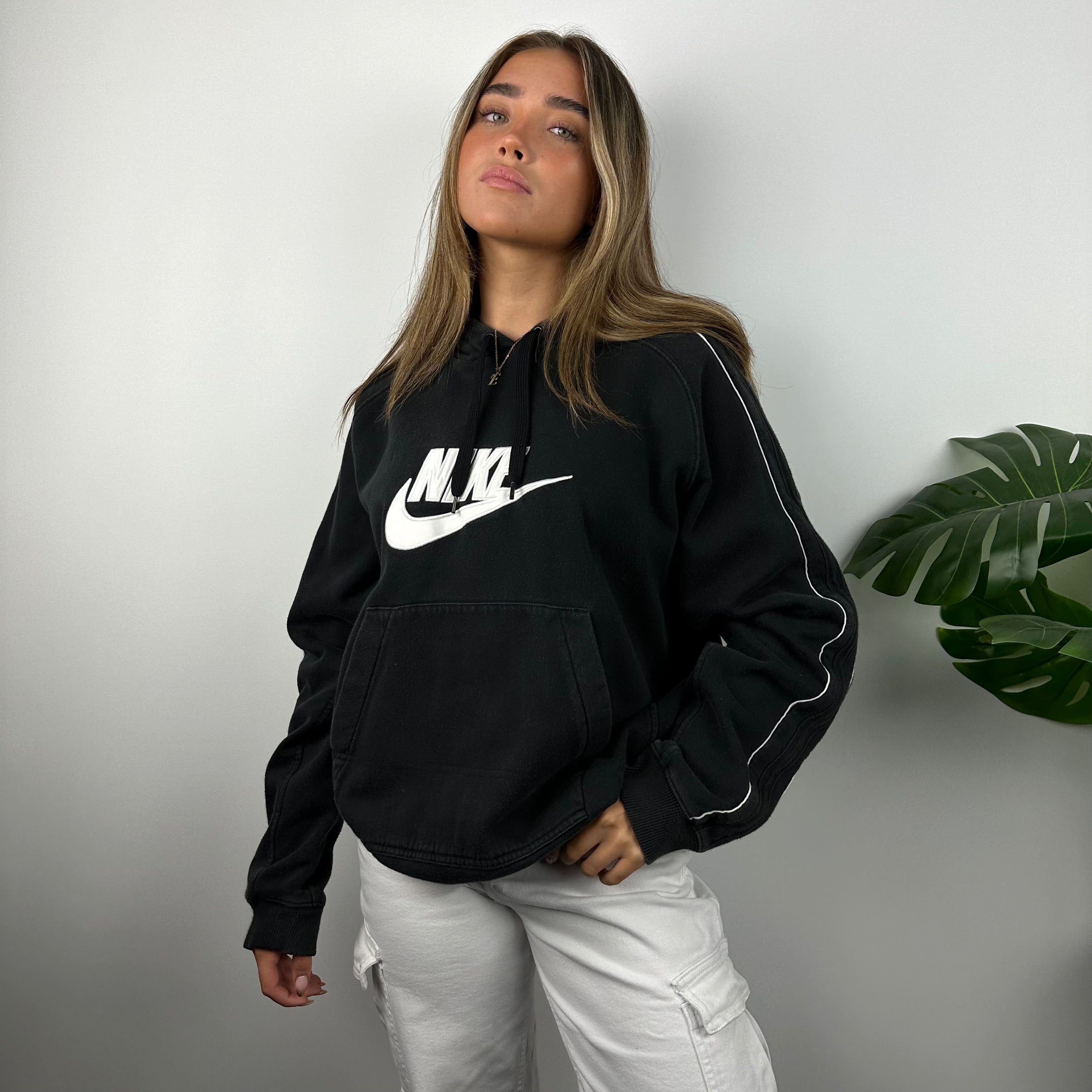 Nike Black Embroidered Spell Out Hoodie (L)