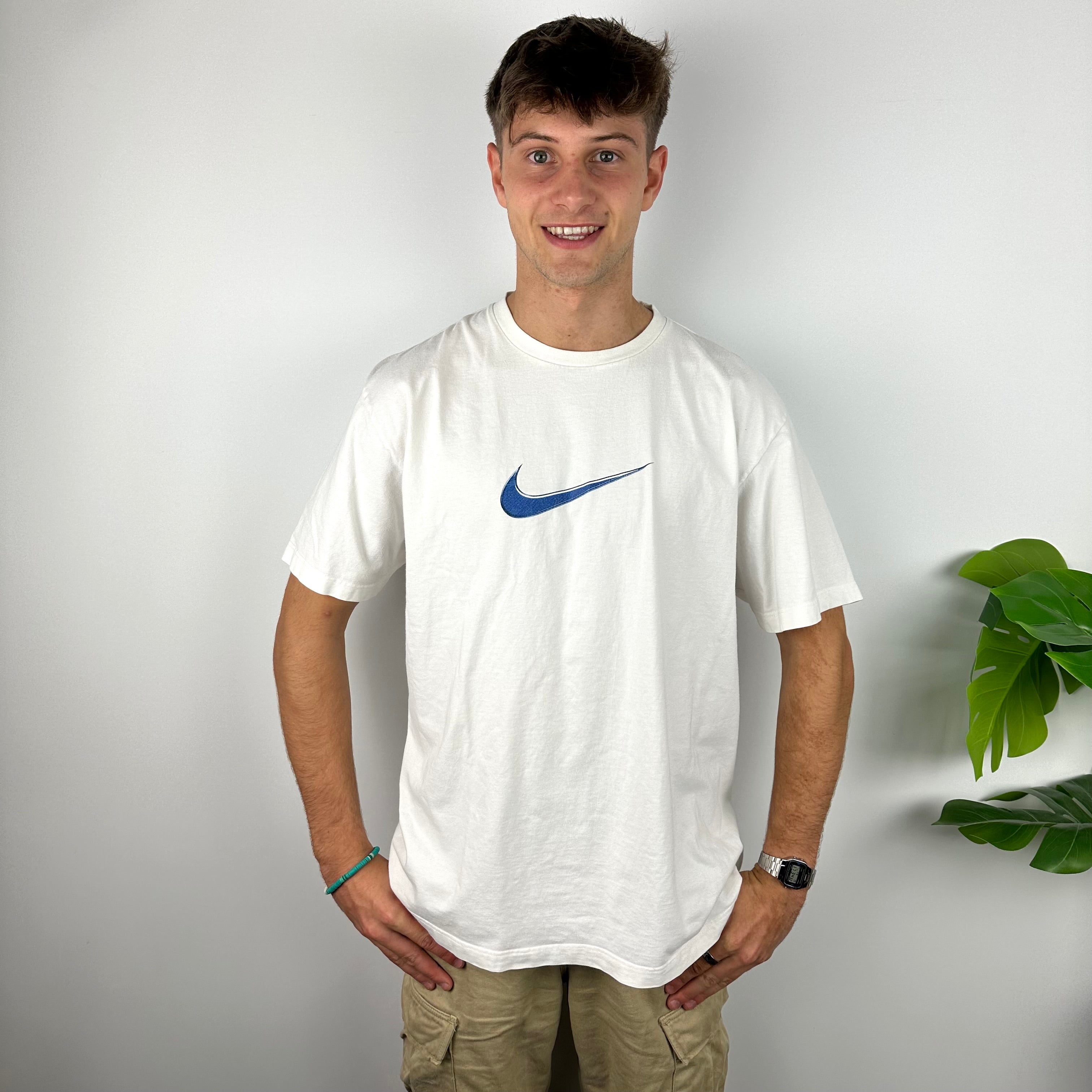 Nike White Swoosh T Shirt (XXL)