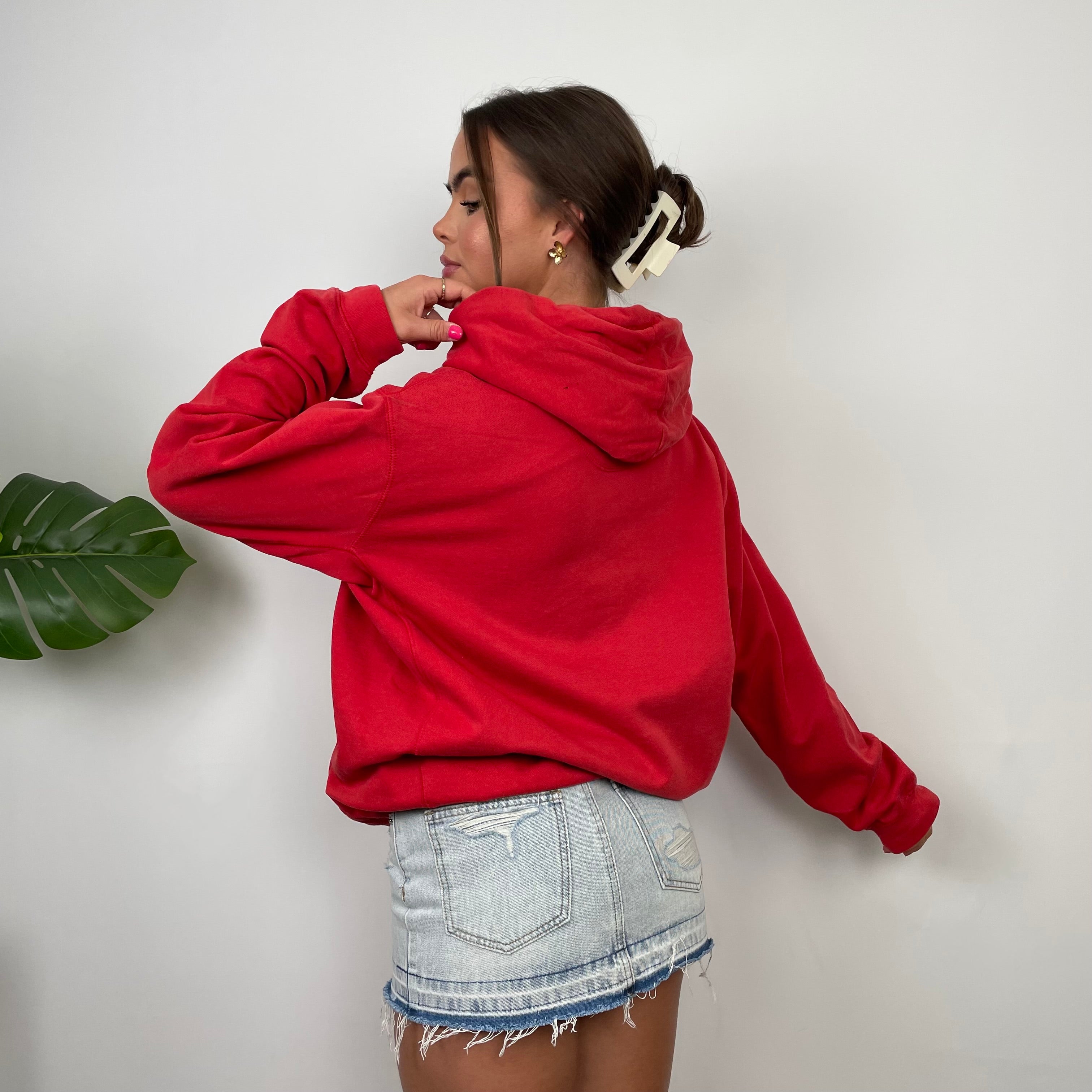 Nike Red Embroidered Swoosh Hoodie (S)