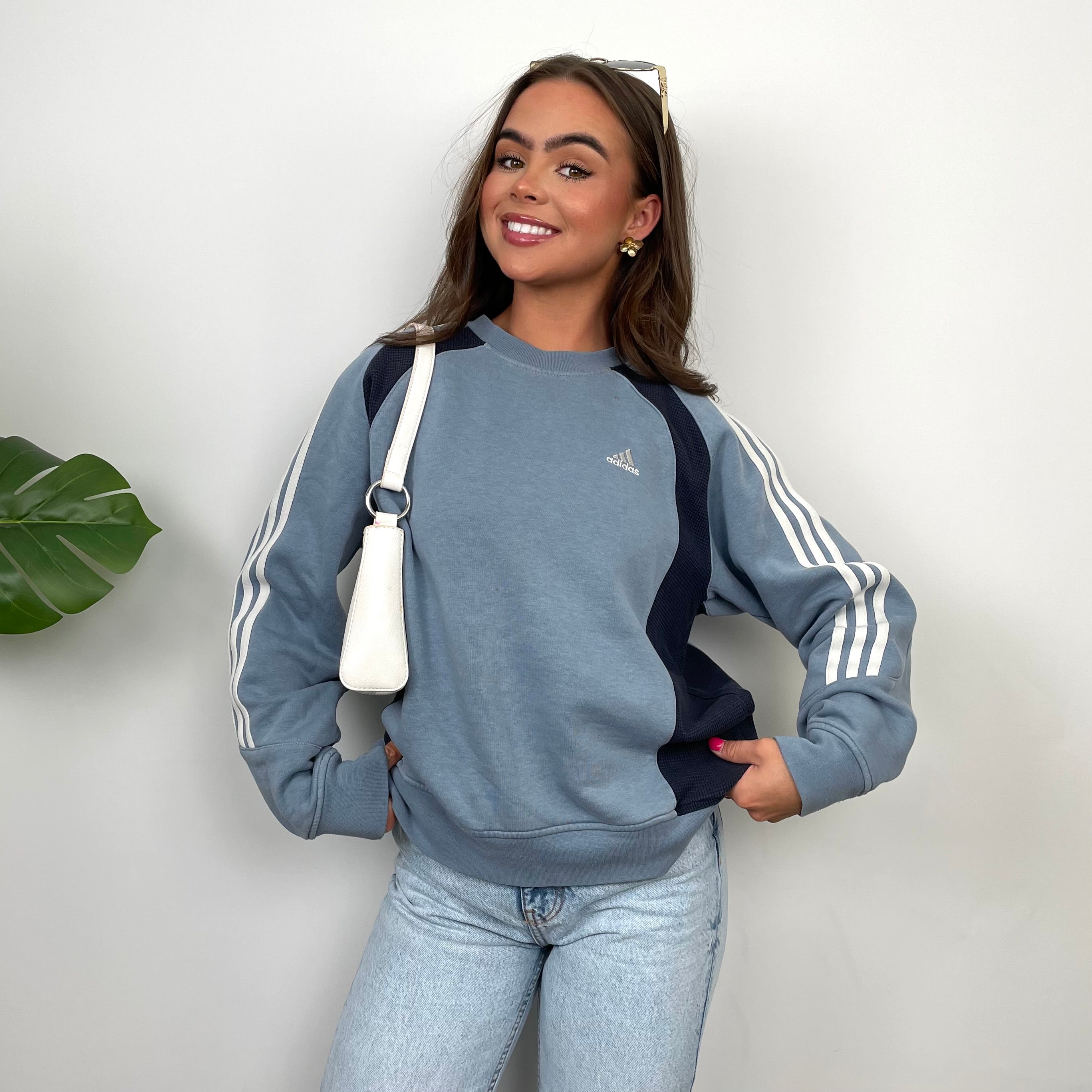 Adidas baby blue sweatshirt hotsell