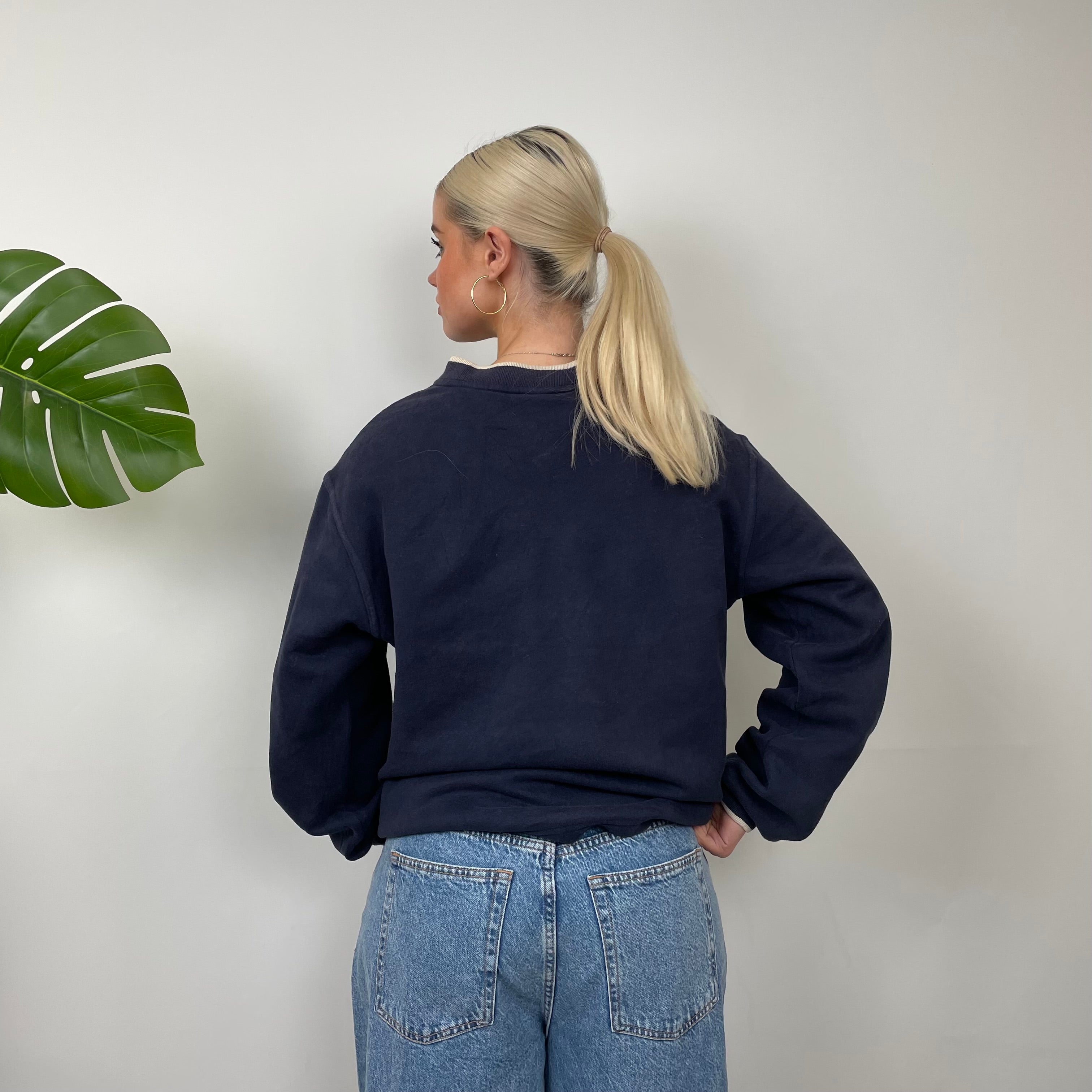 Nike Navy Embroidered Swoosh Sweatshirt (S)