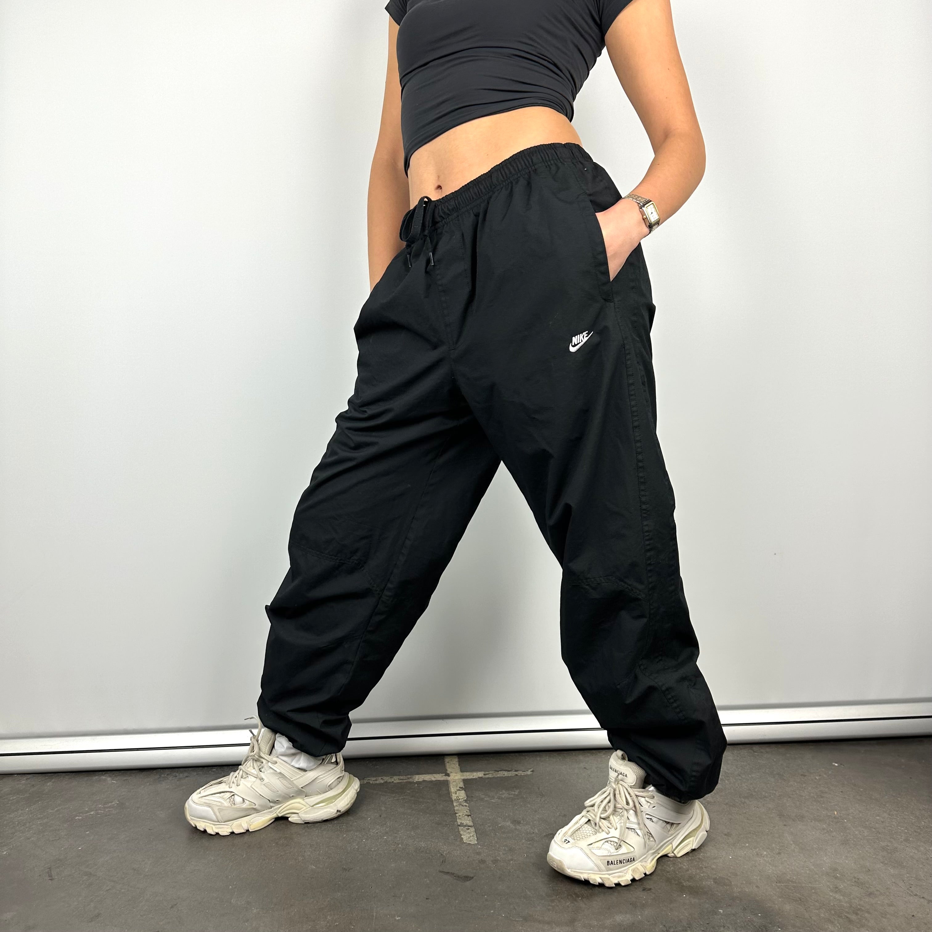 Nike Black Embroidered Spell Out Track Pants (L)