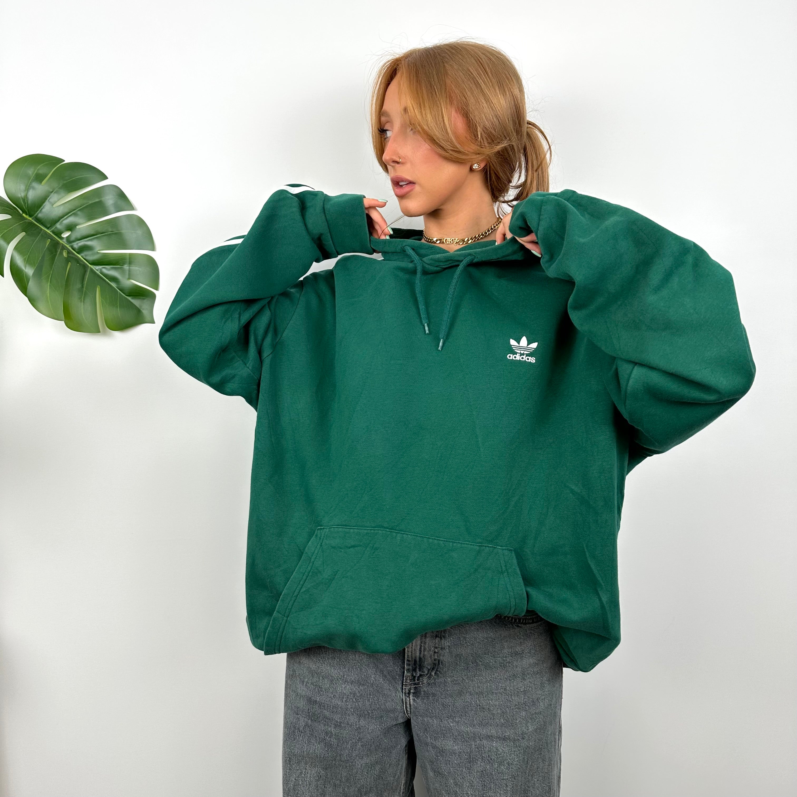 Adidas RARE Green Embroidered Spell Out Hoodie (XXL)