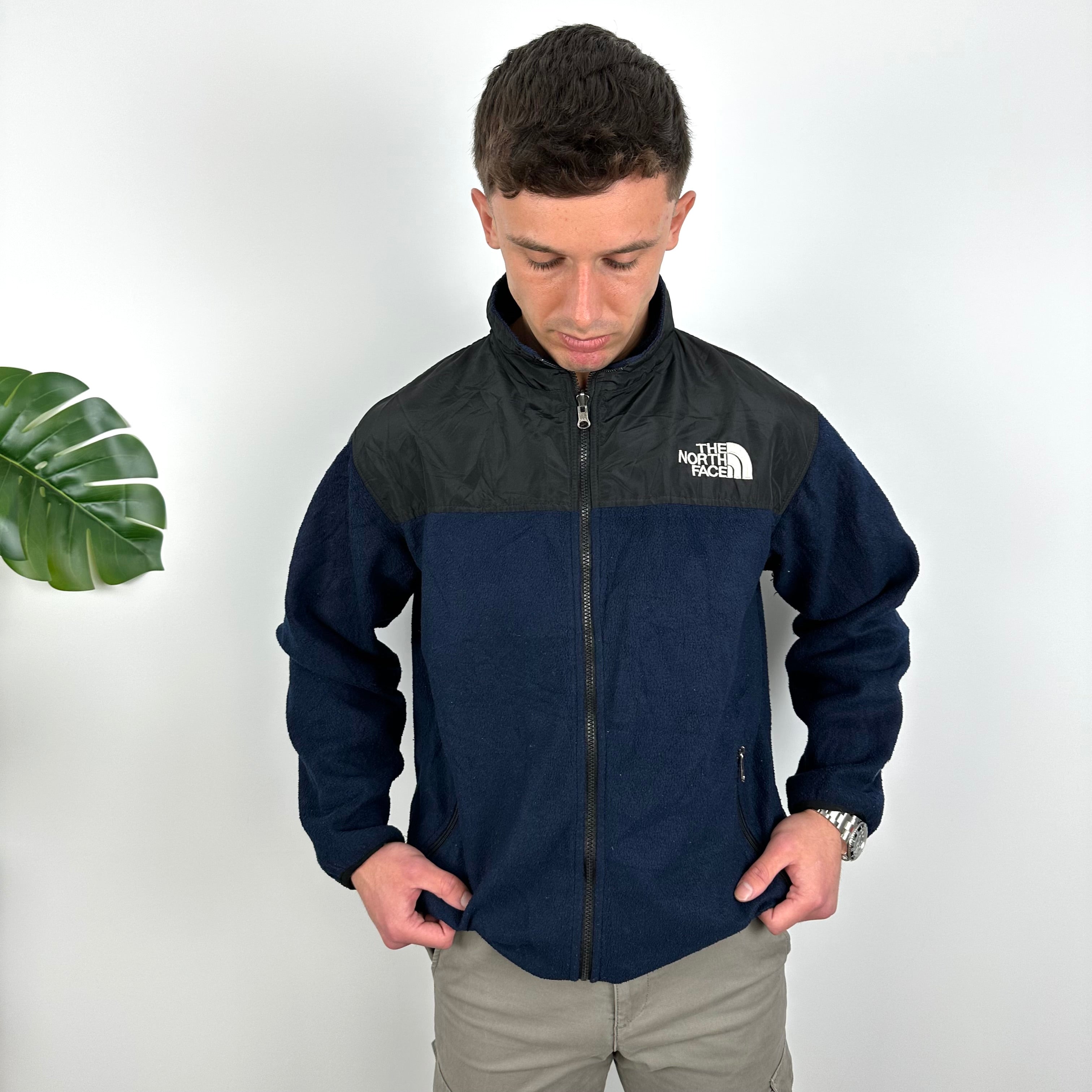 The North Face Navy Denali Teddy Bear Fleece Zip Up Jacket (L)