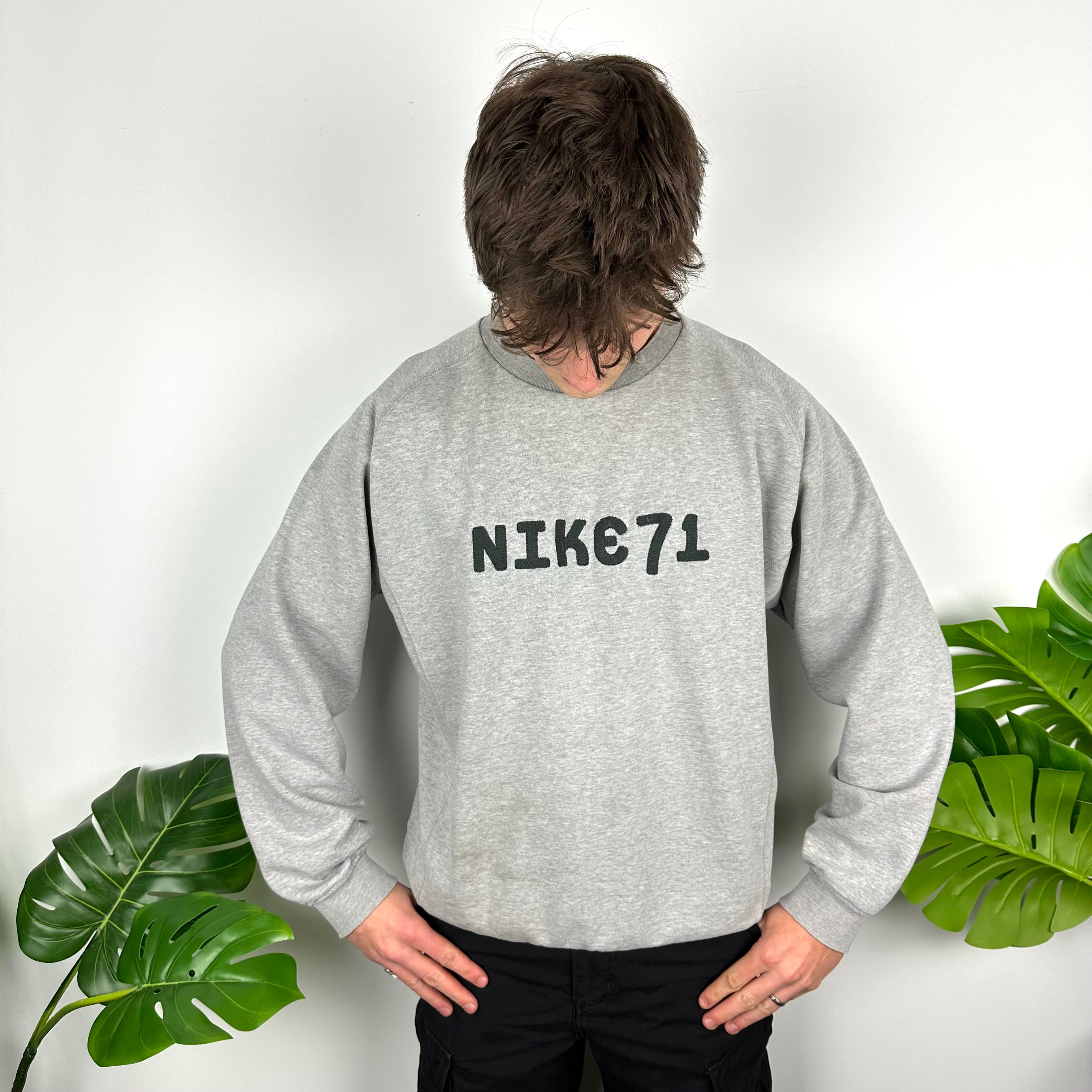 Nike Grey Embroidered Spell Out Sweatshirt (L)