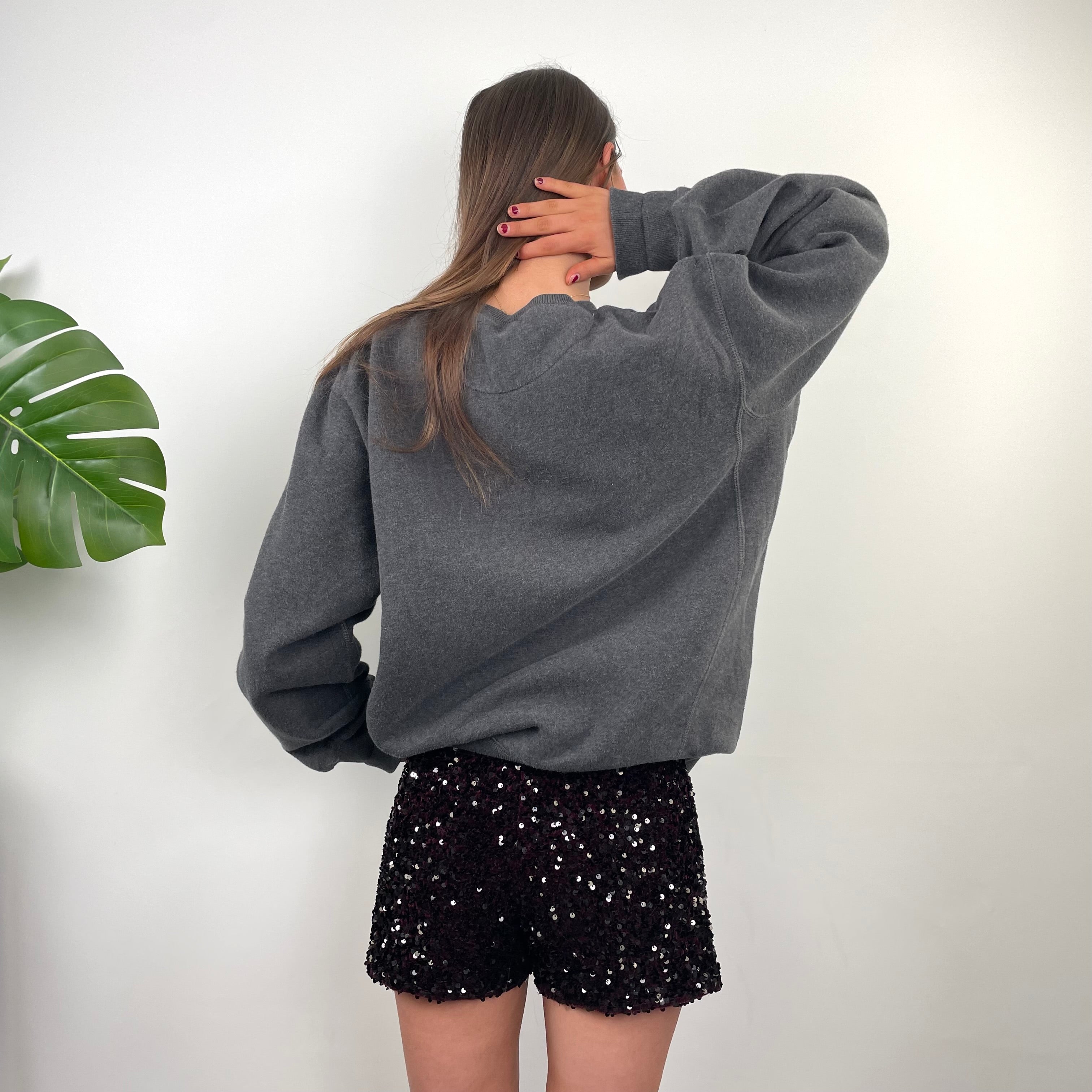Nike Grey Embroidered Swoosh Sweatshirt (L)