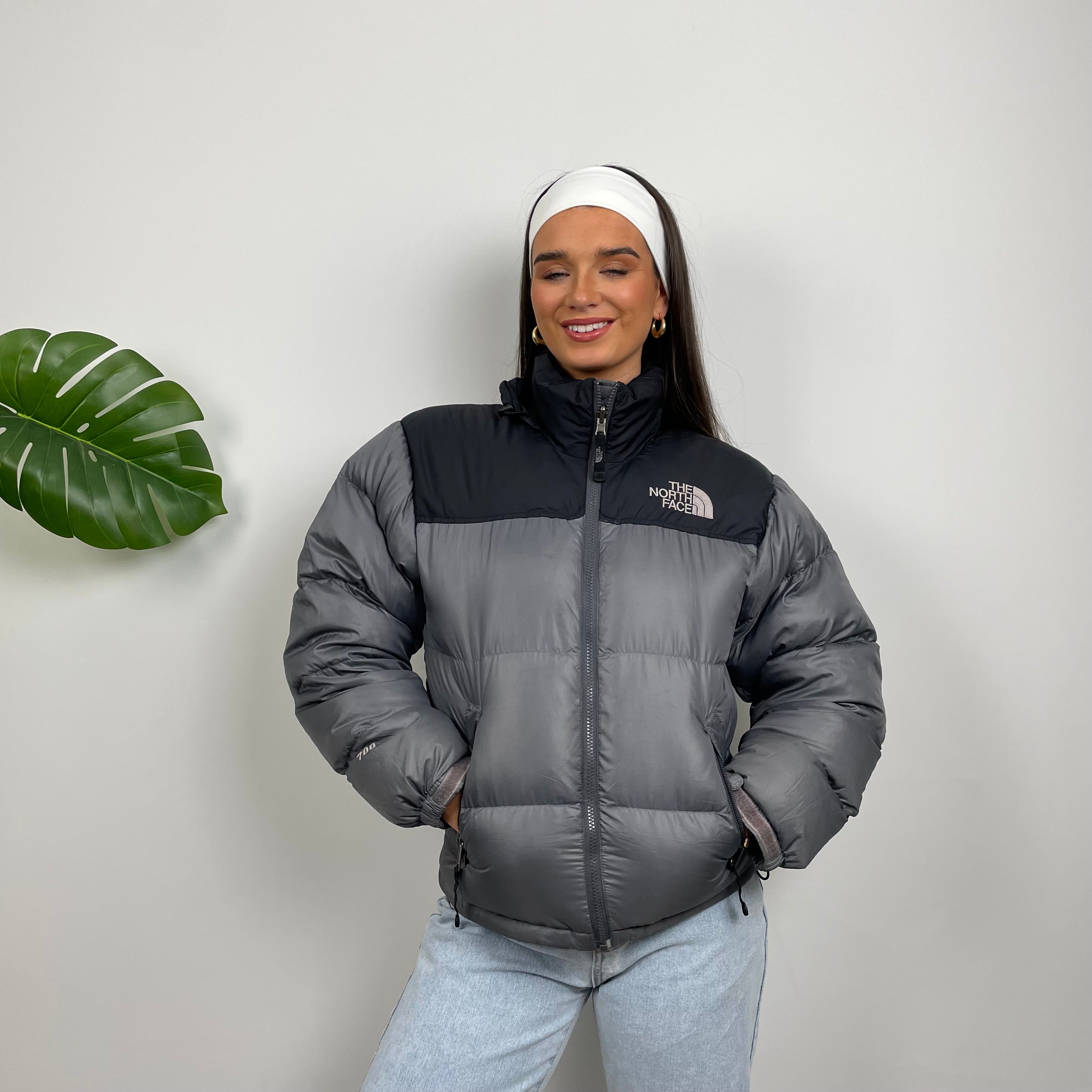 North Face Grey Puffer Jacket (M)