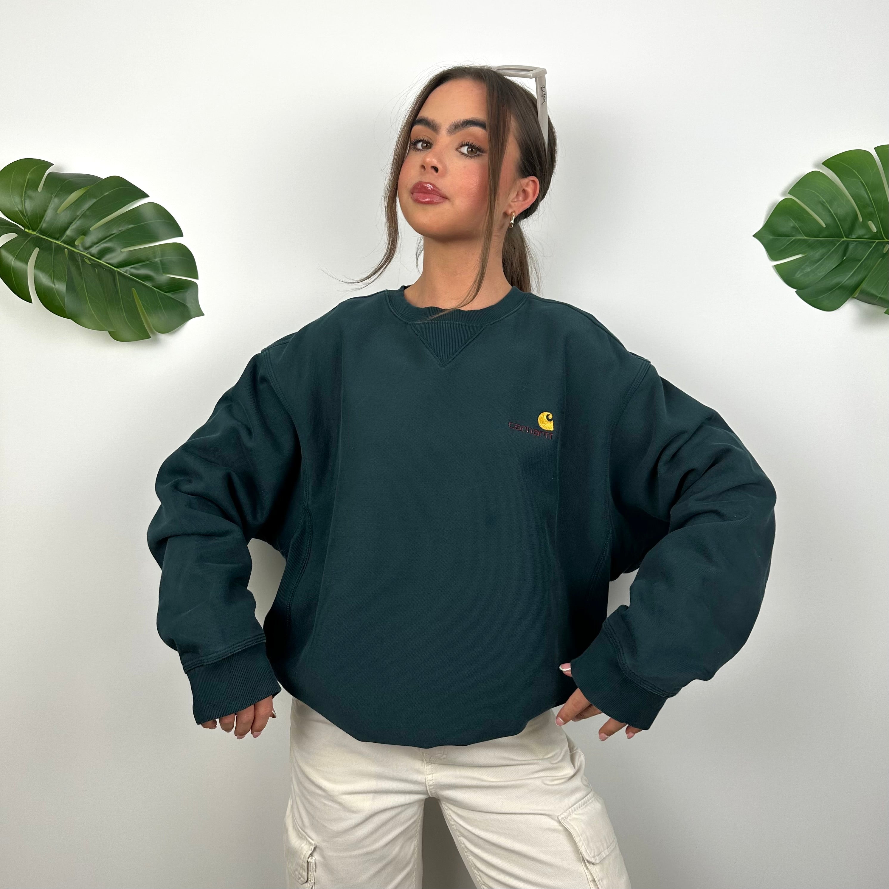 Carhartt Green Embroidered Spell Out Sweatshirt (L)