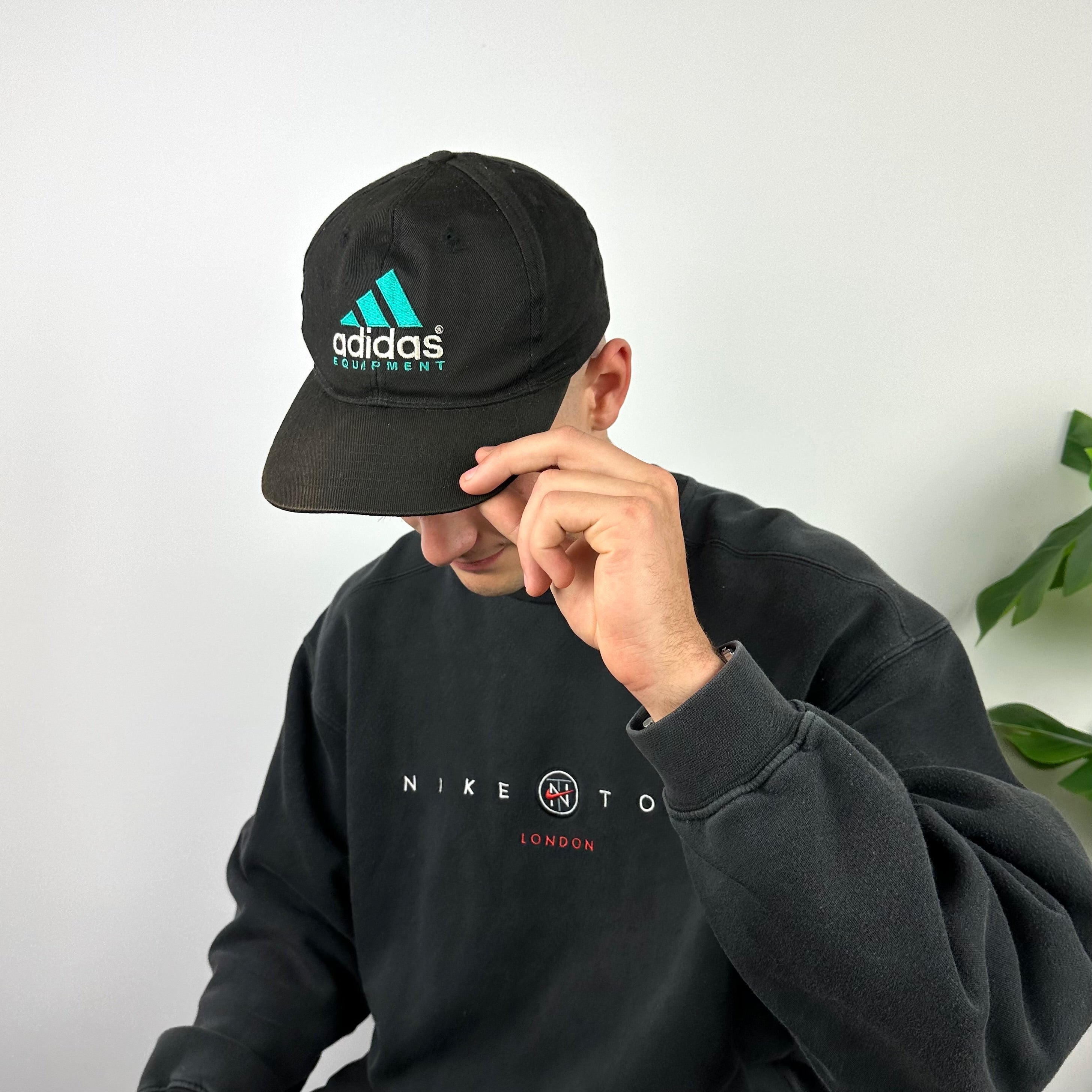 Adidas Equipment RARE Black Embroidered Spell Out Cap