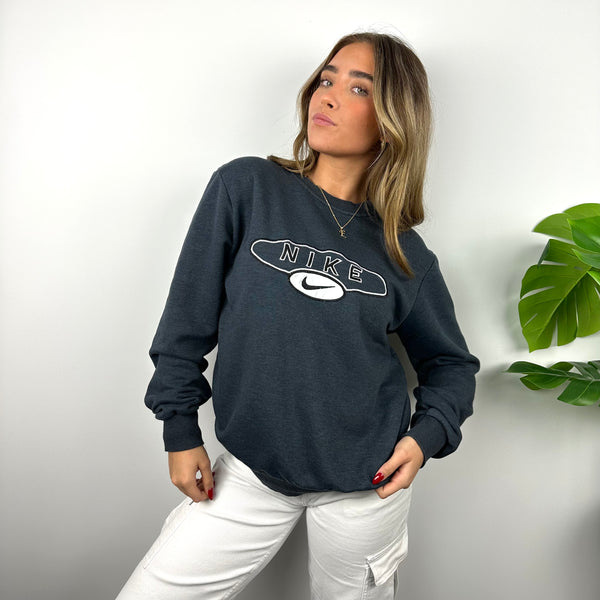 Nike Navy Embroidered Spell Out Sweatshirt (M)