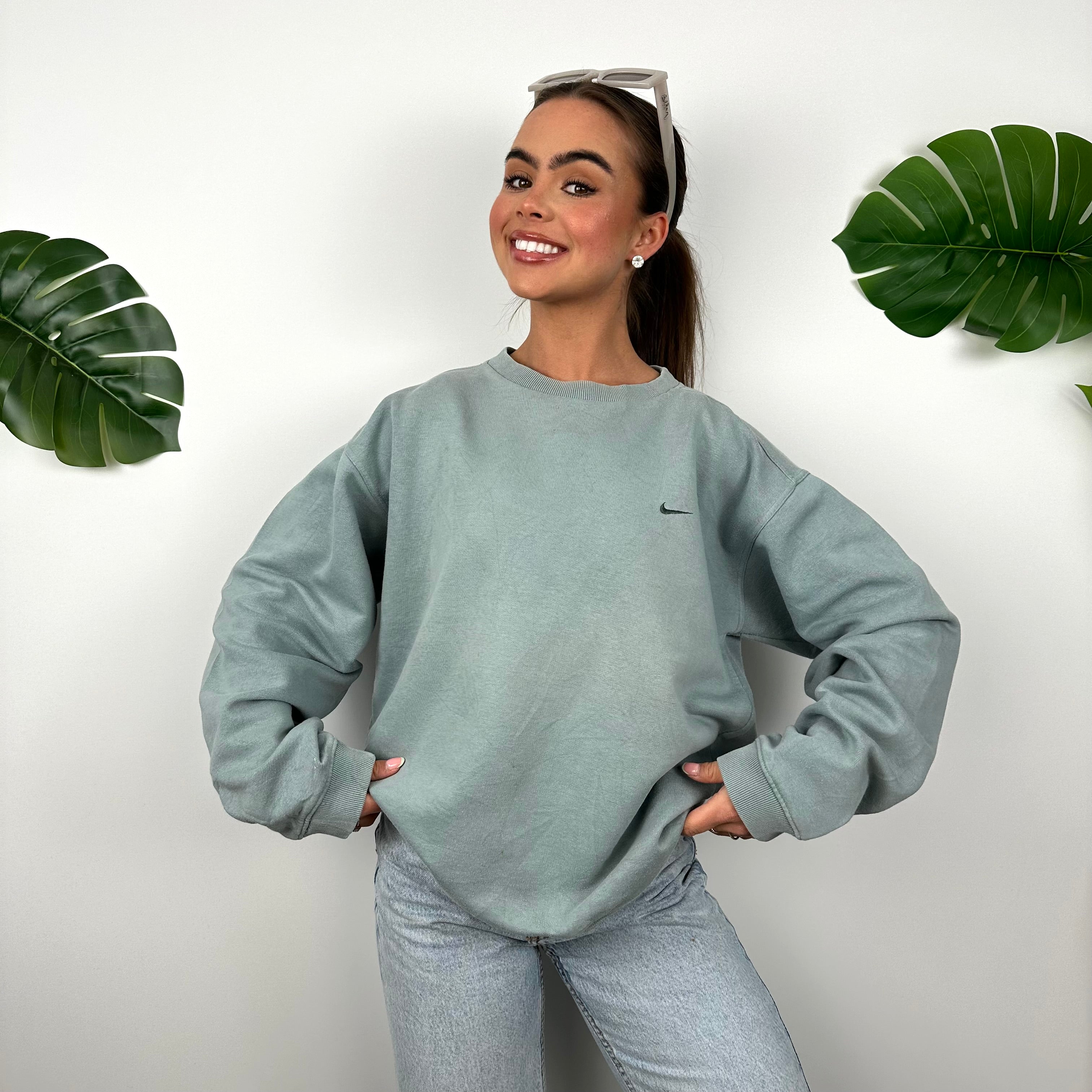 Nike Sage Green Embroidered Swoosh Sweatshirt (M)