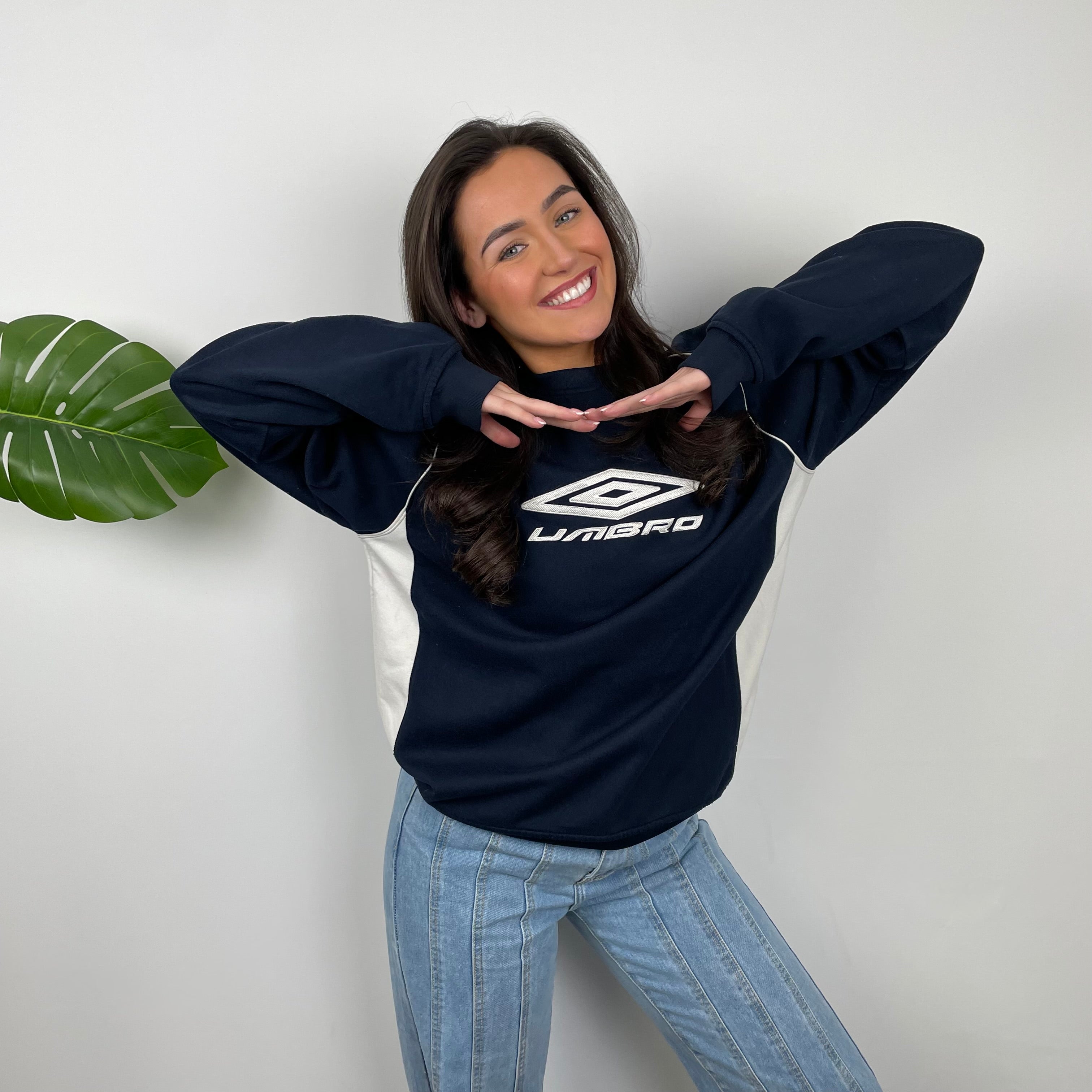 Umbro Navy Embroidered Spell Out Sweatshirt (L)