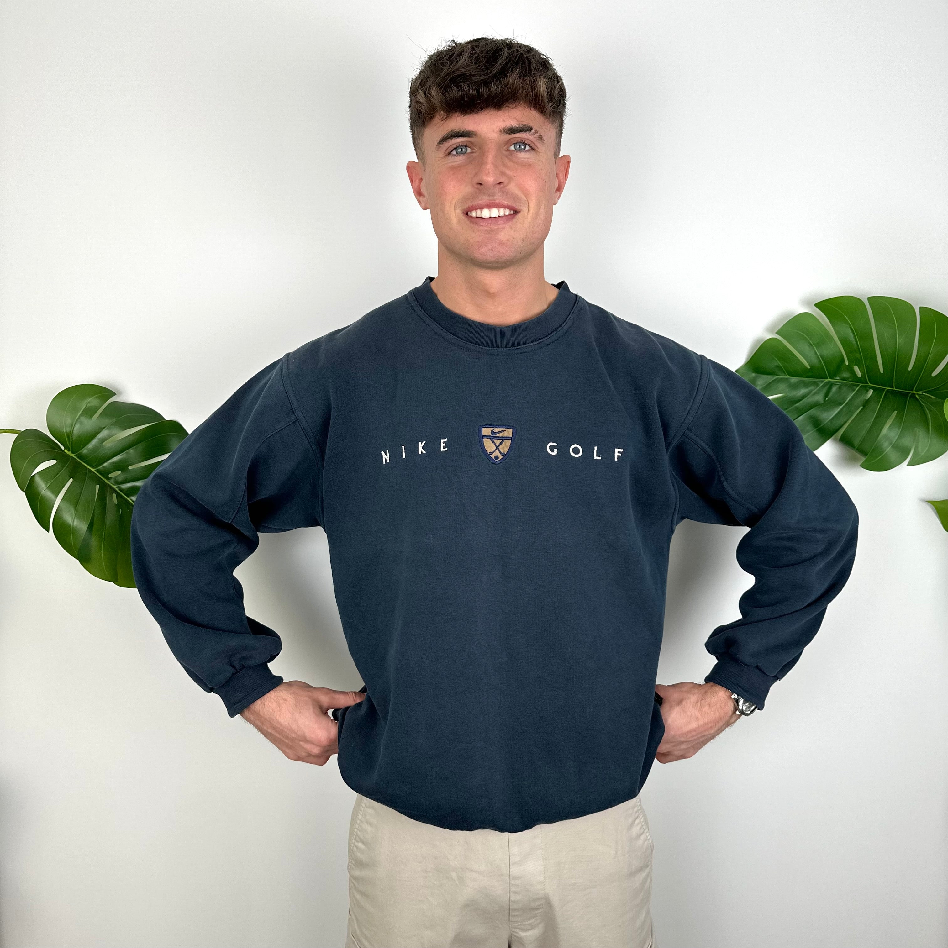 Nike Golf Navy Embroidered Spell Out Sweatshirt (L)