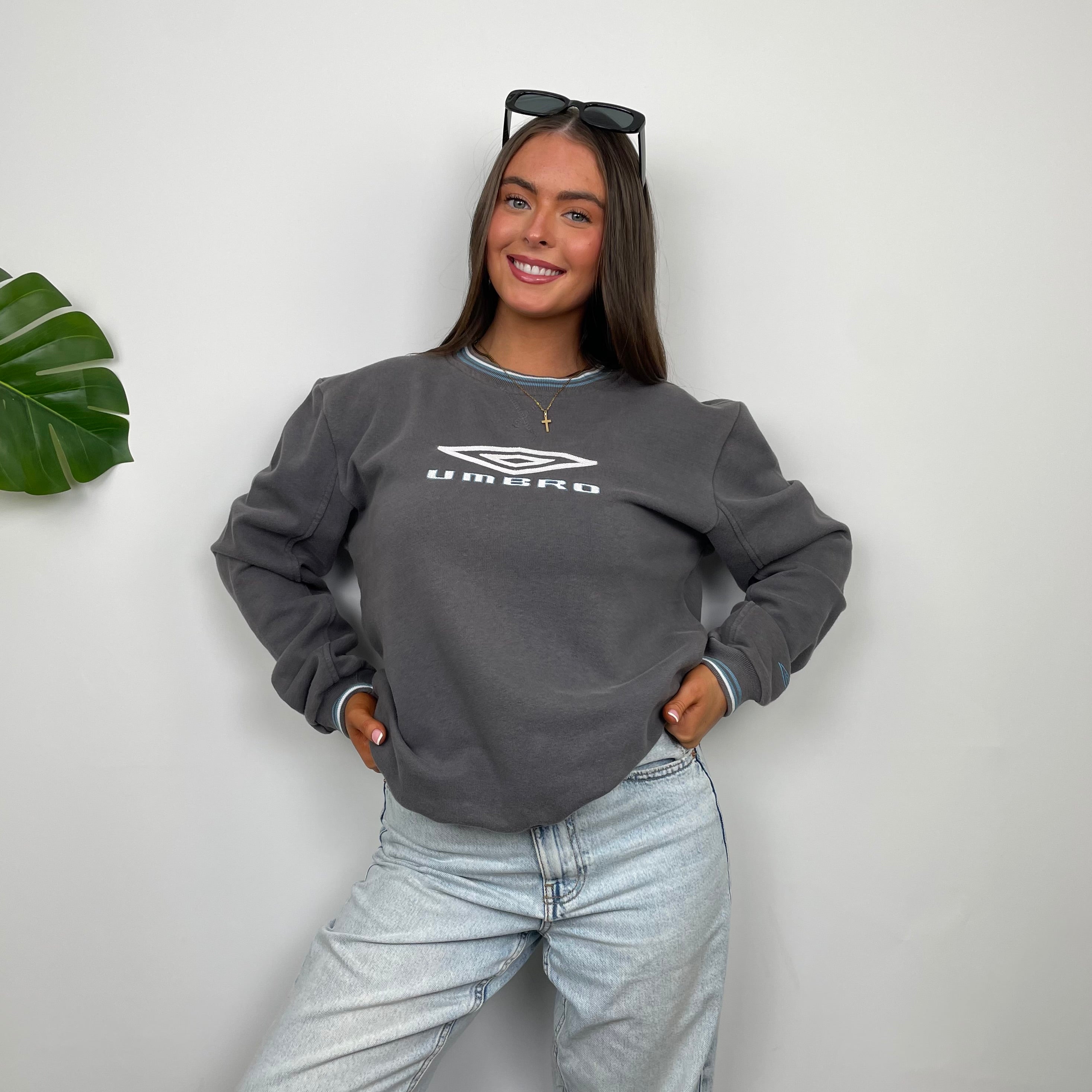 Umbro Grey Embroidered Spell Out Sweatshirt (S)