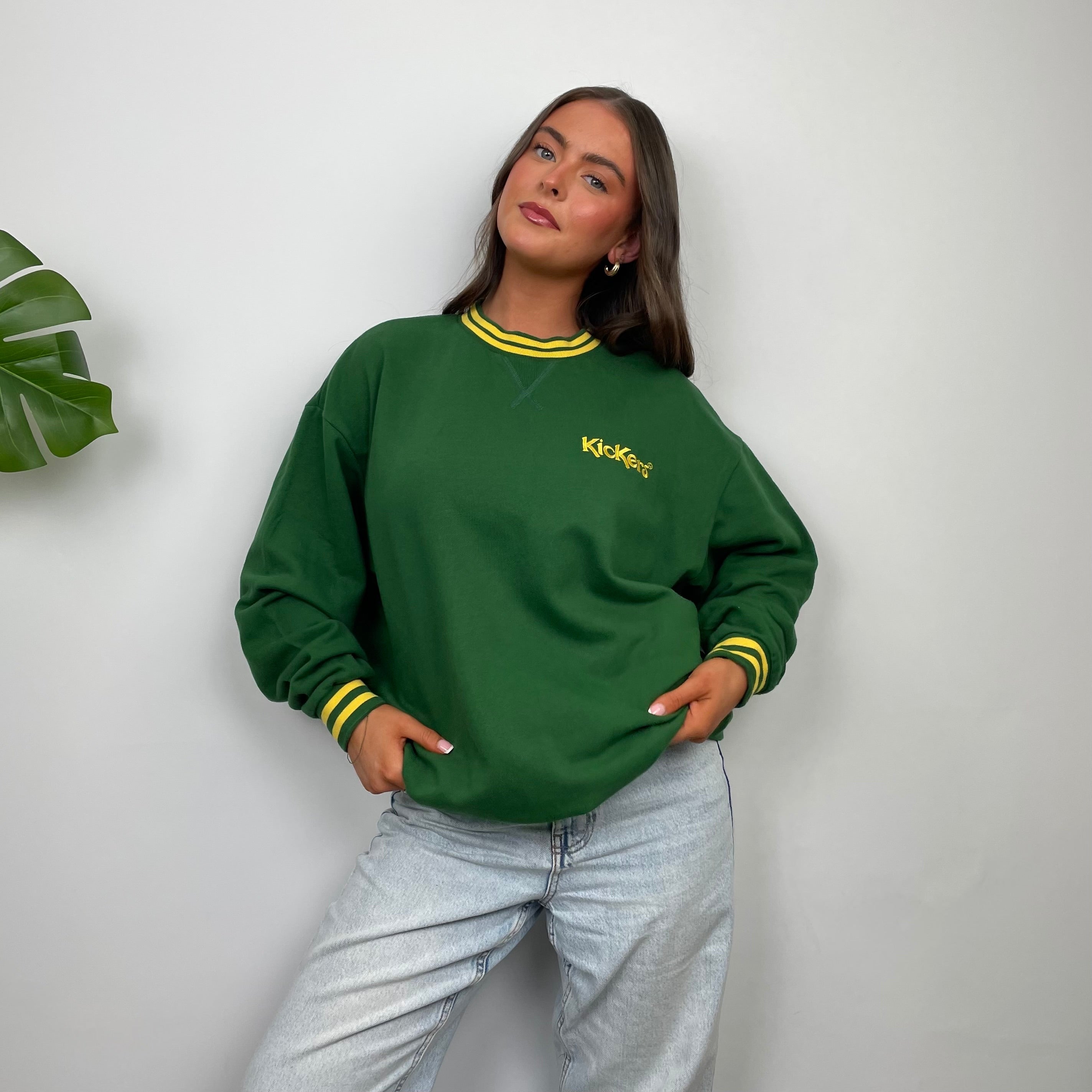 Kickers Green Embroidered Spell Out Sweatshirt (S)