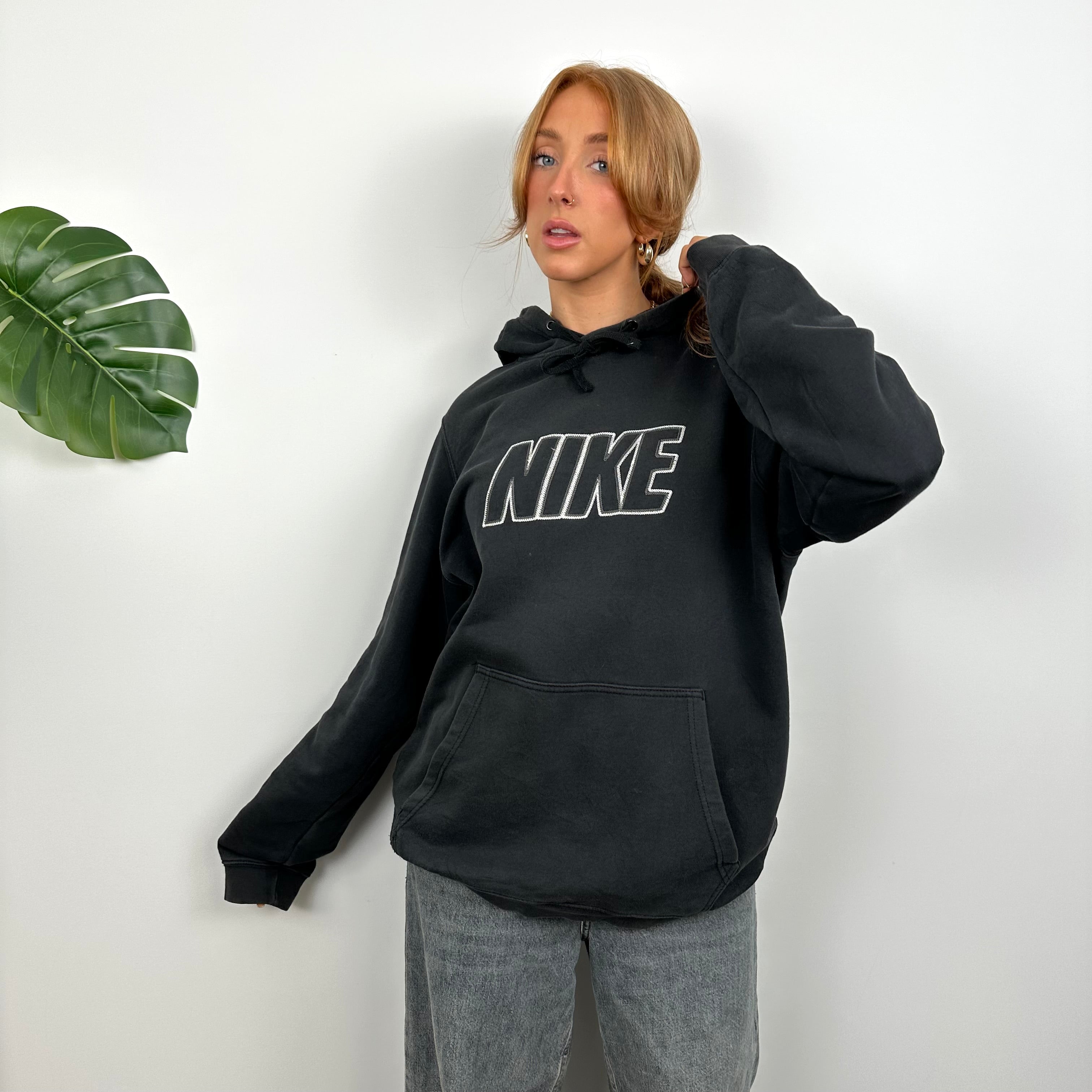 Nike Black Embroidered Spell Out Hoodie (L)