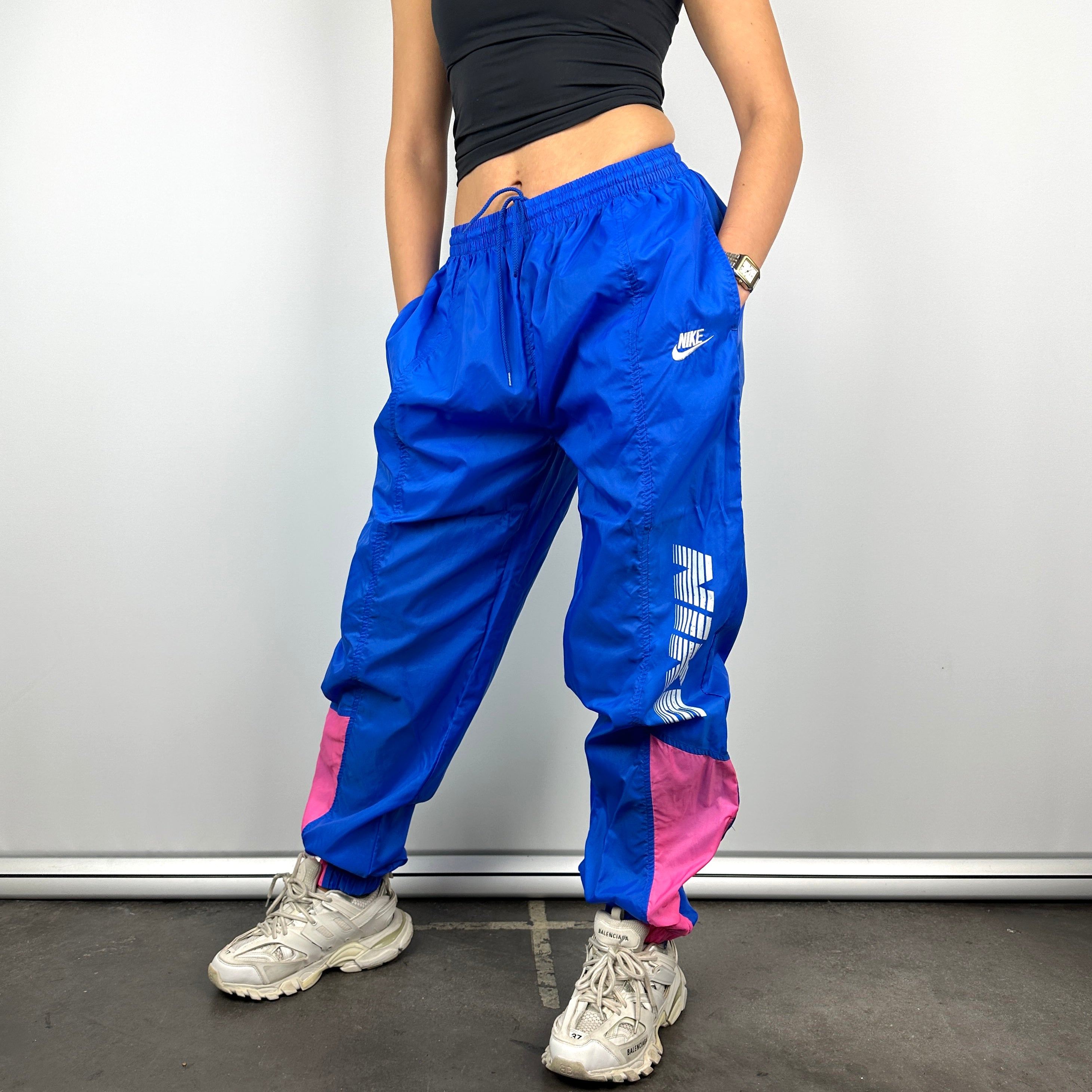 Nike Blue Embroidered Spell Out Track Pants (L) – Jamie Online Vintage