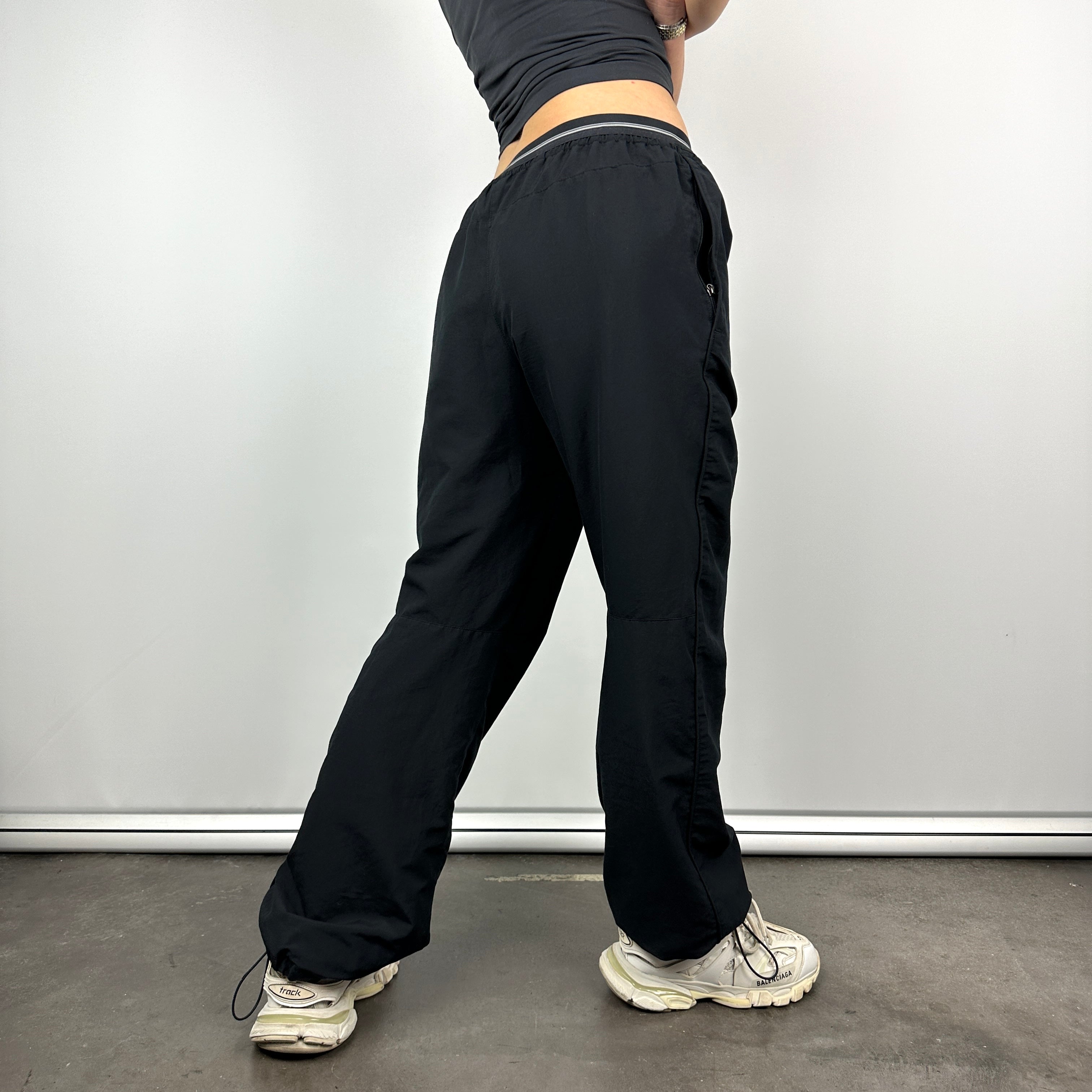 Nike Black Embroidered Swoosh Track Pants (L)