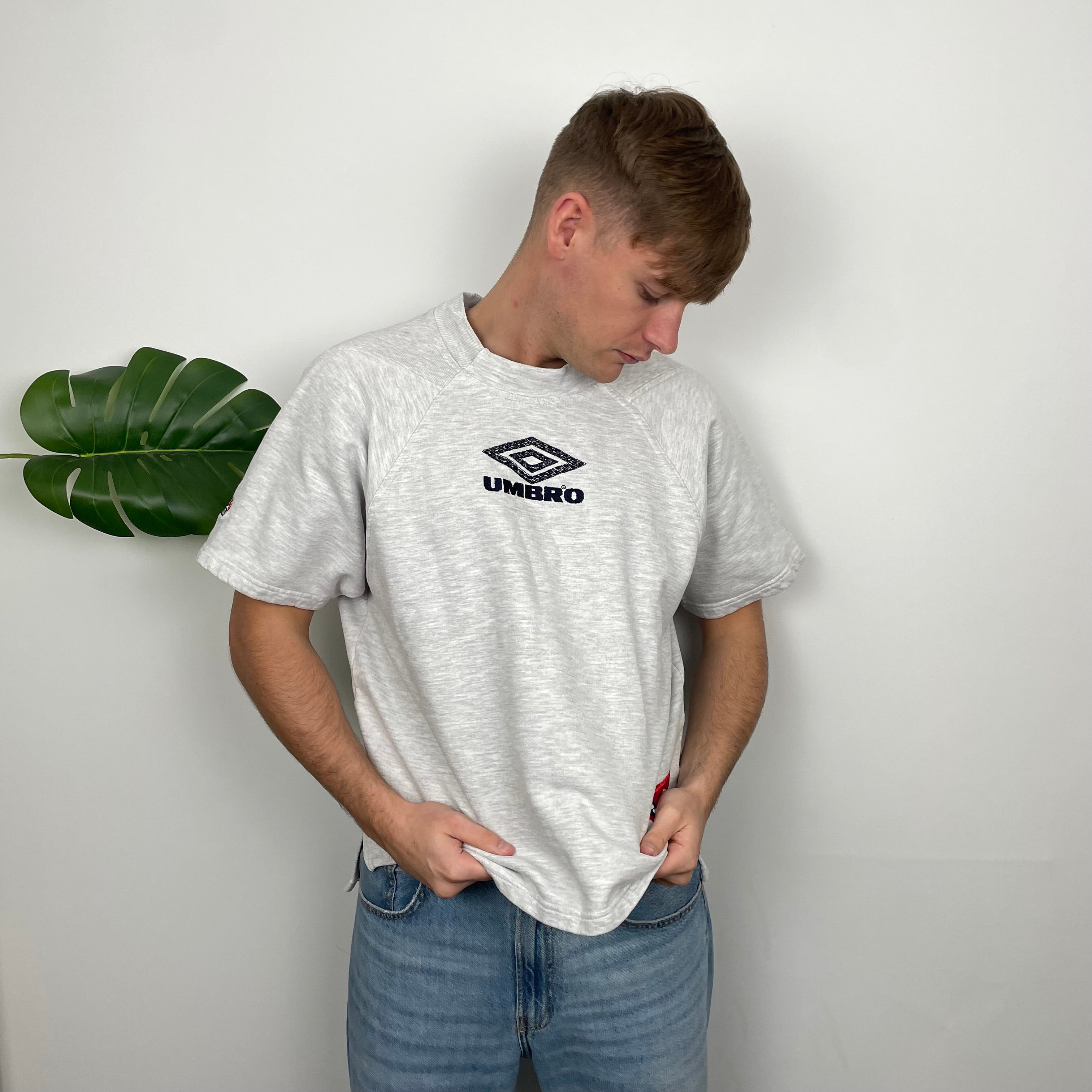 Umbro Grey Embroidered Spell Out T Shirt (L)