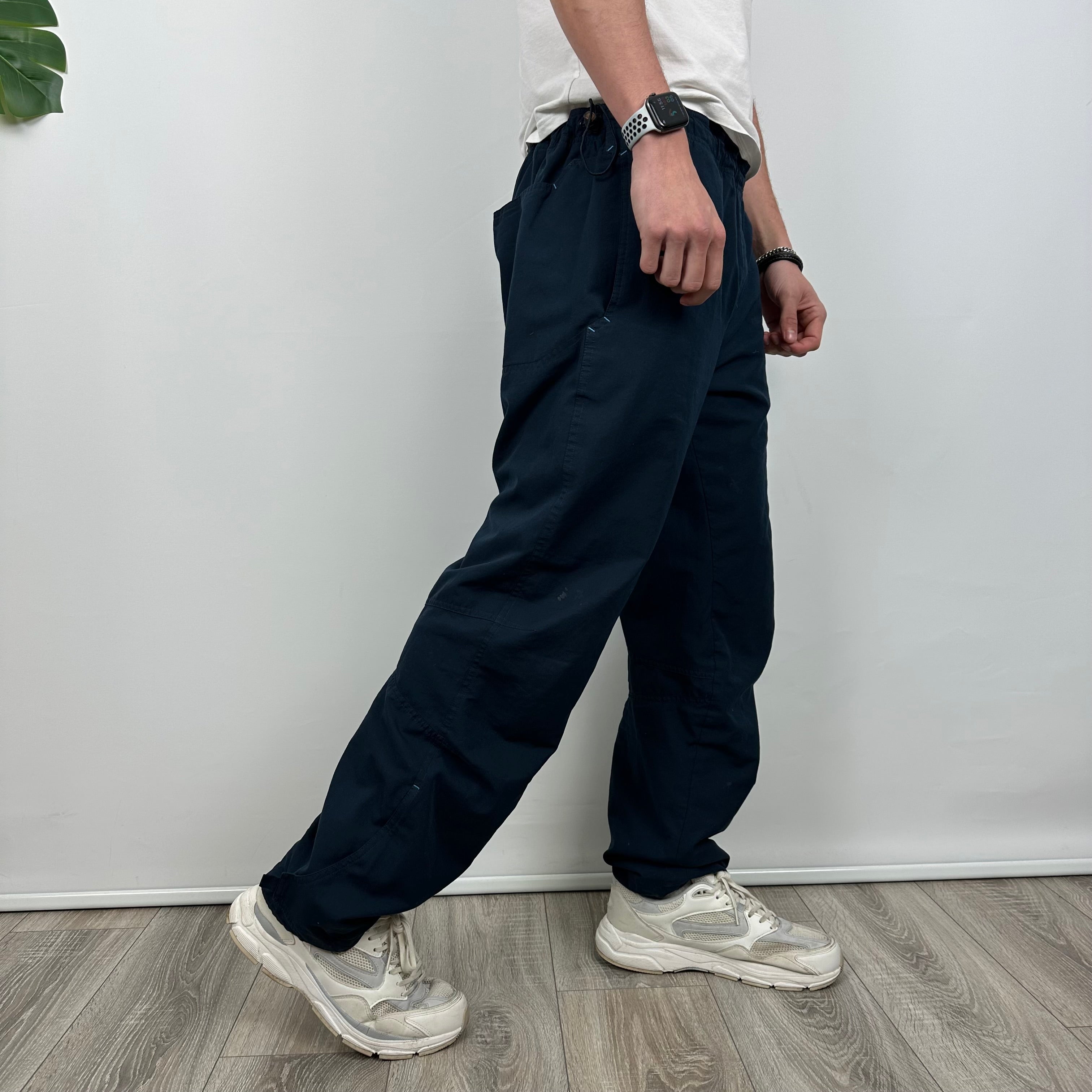 Nike Navy Embroidered Spell Out Track Pants (L)