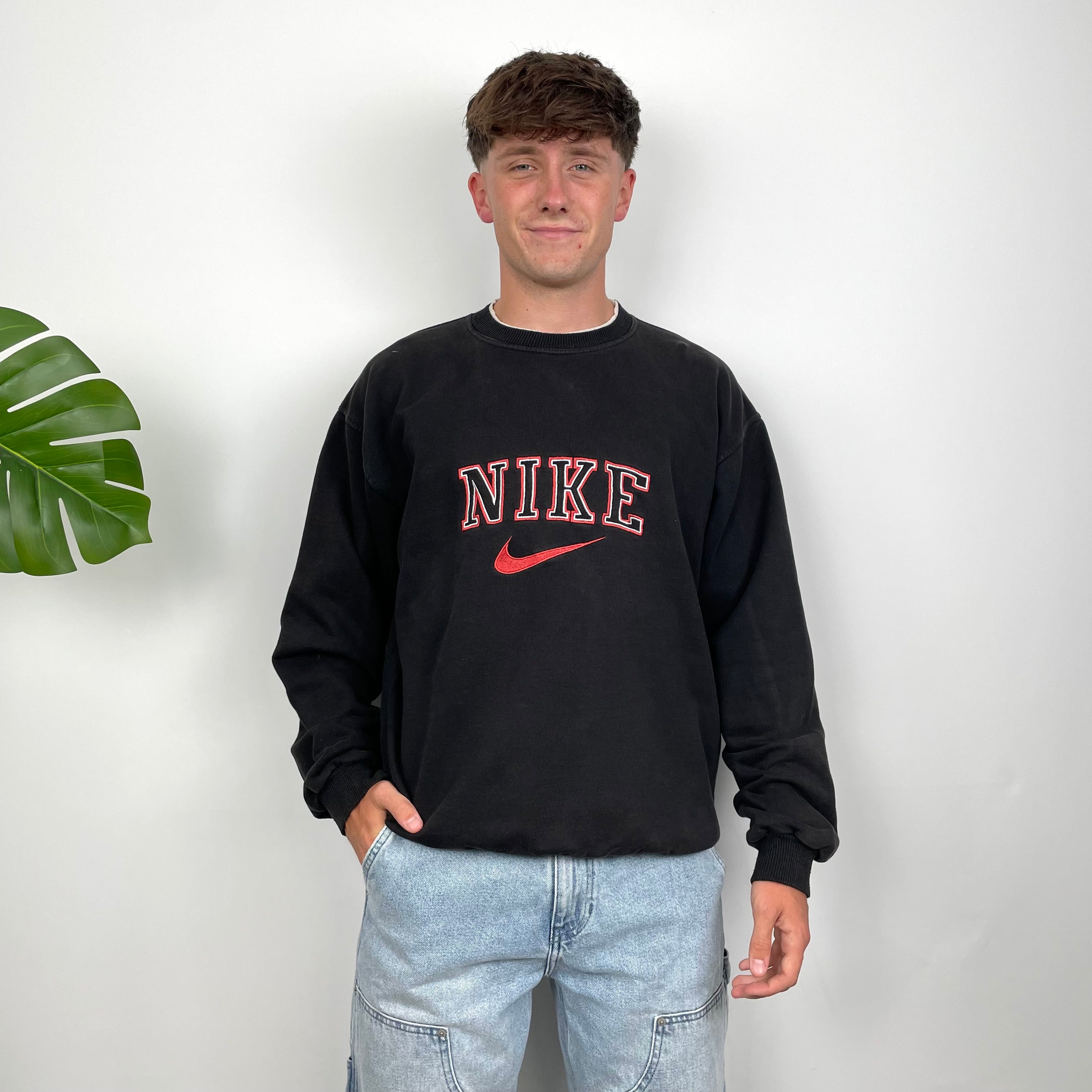 Nike Black Embroidered Spell Out Sweatshirt (L)