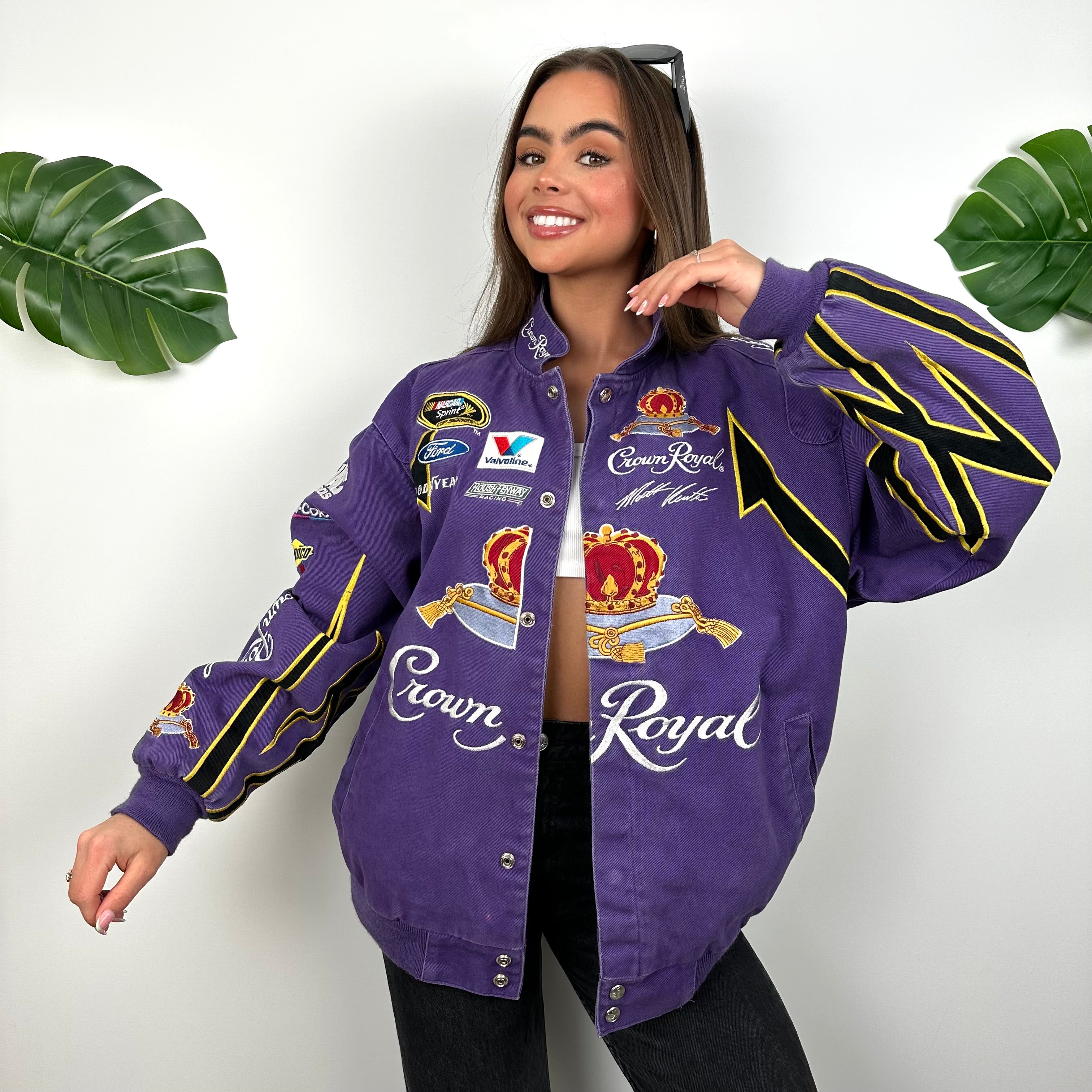 JH Design Crown Royal Purple NASCAR Racing Jacket (M)