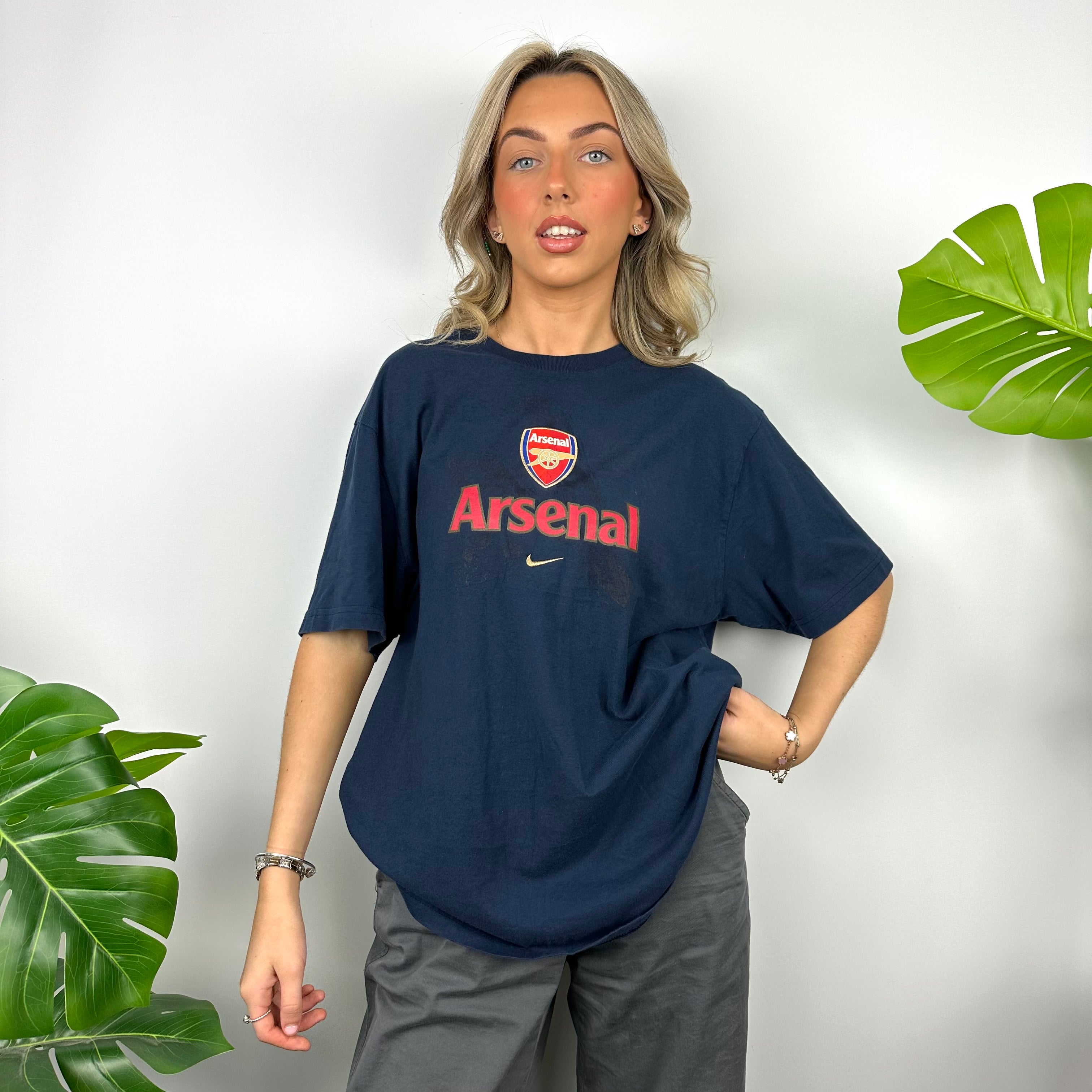 Nike x Arsenal RARE Navy Spell Out T Shirt (L)