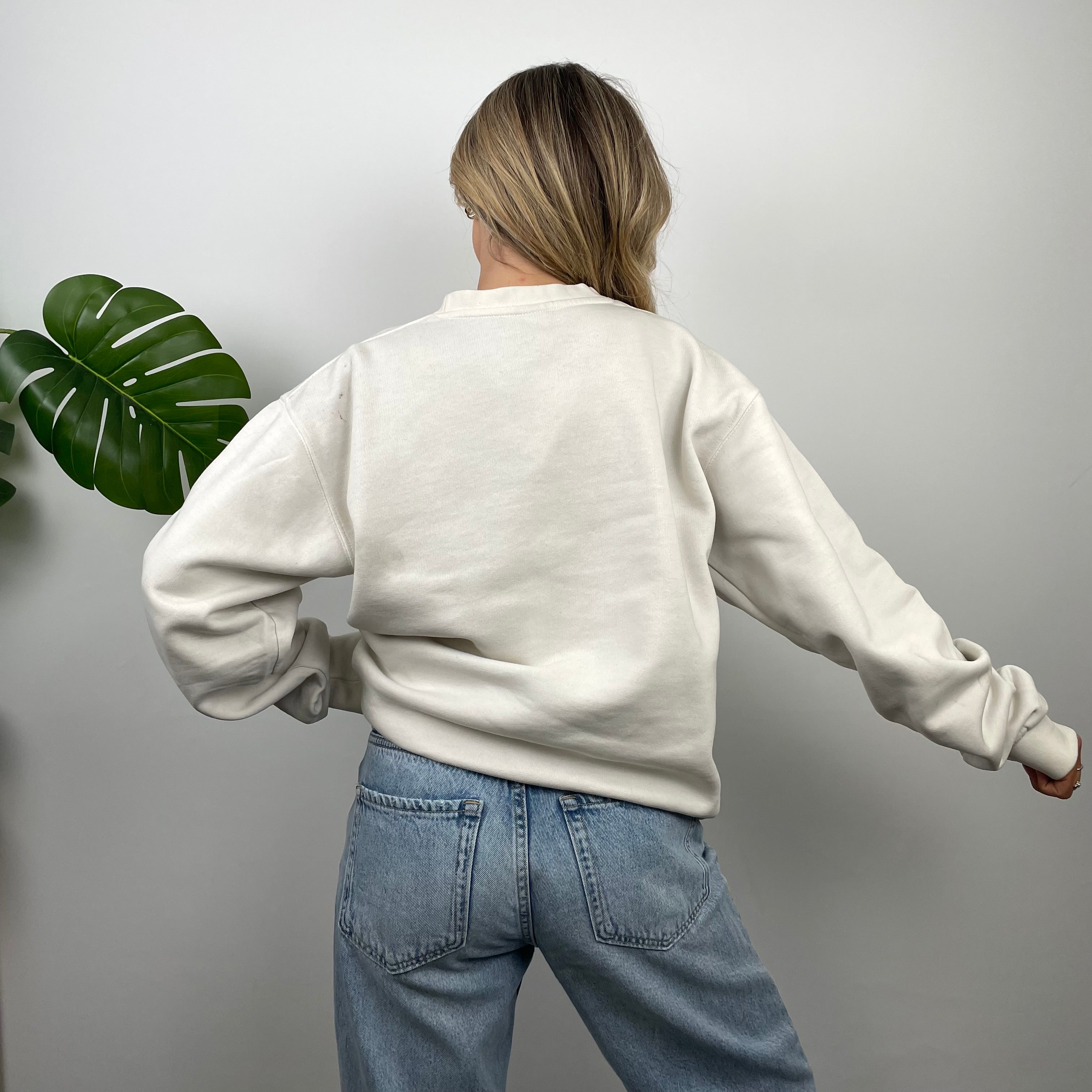 Timberland White Embroidered Spell Out Sweatshirt (M)
