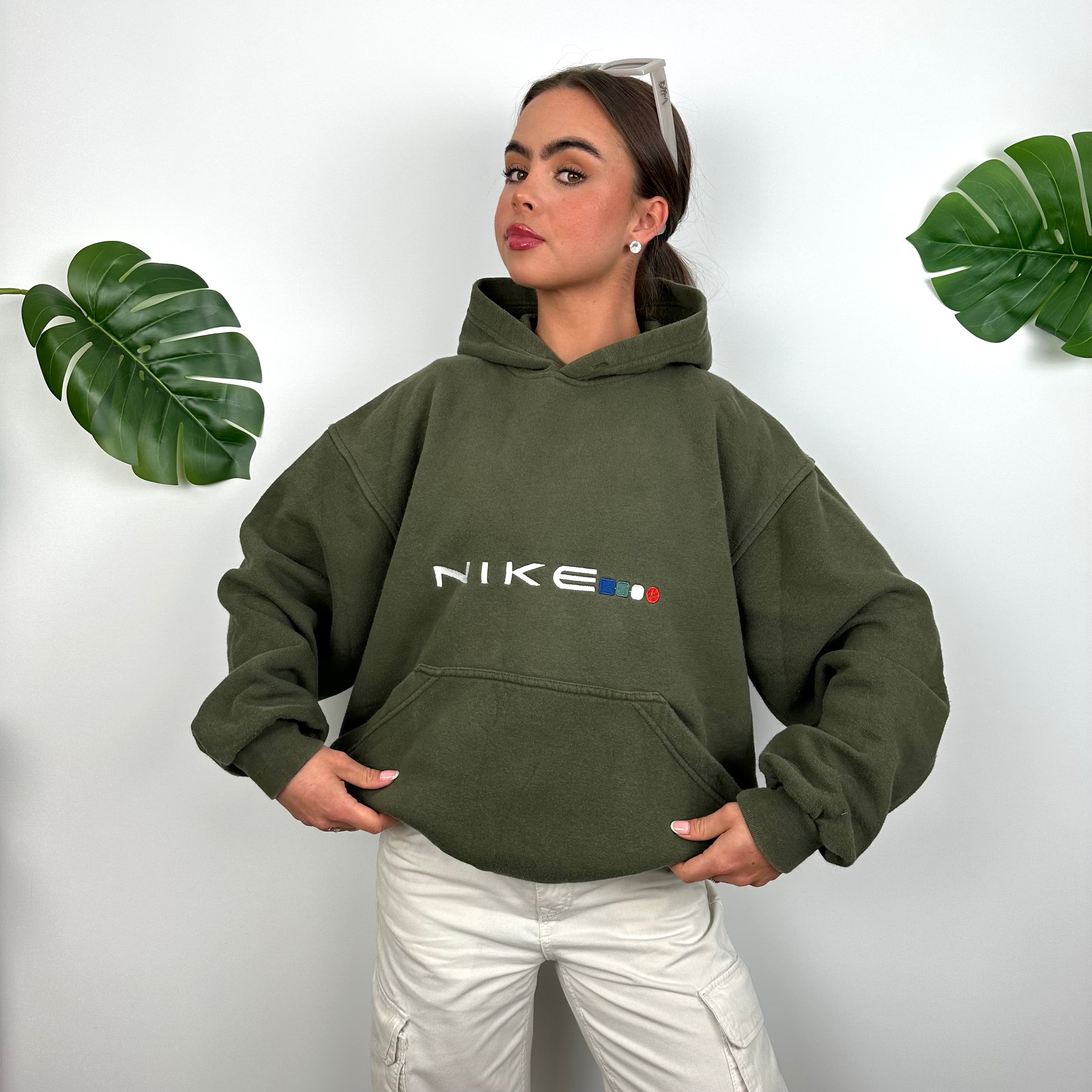 Nike Green Embroidered Spell Out Hoodie (M)