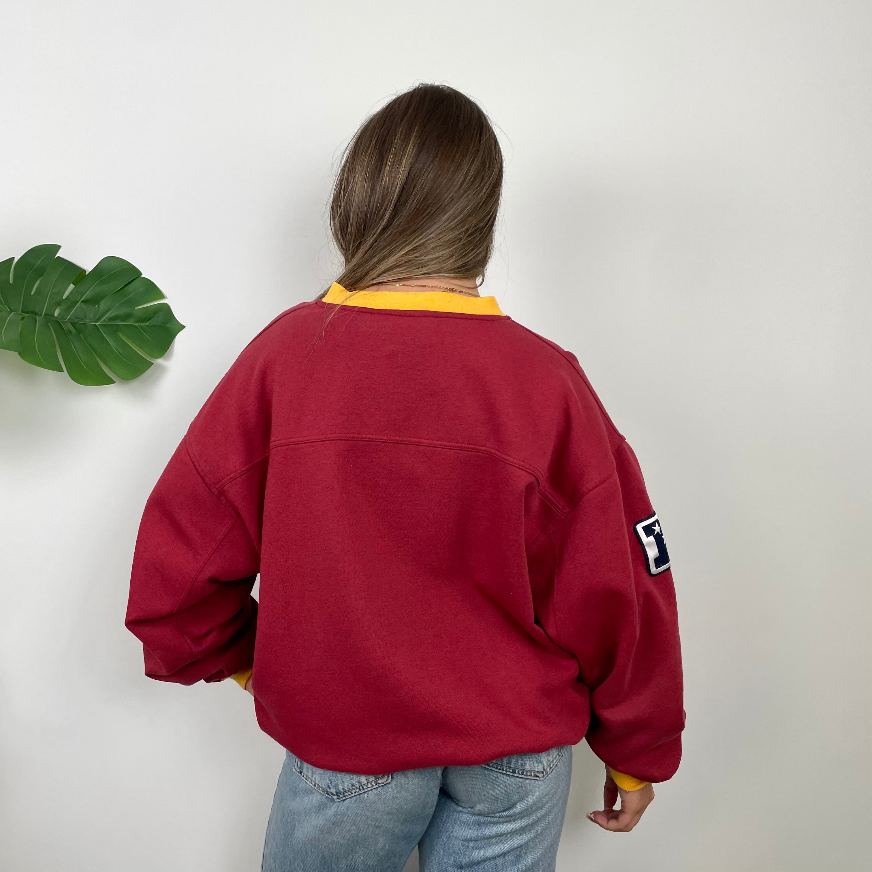 NFL Washington Redskins Red Embroidered Spell Out Sweatshirt (M)