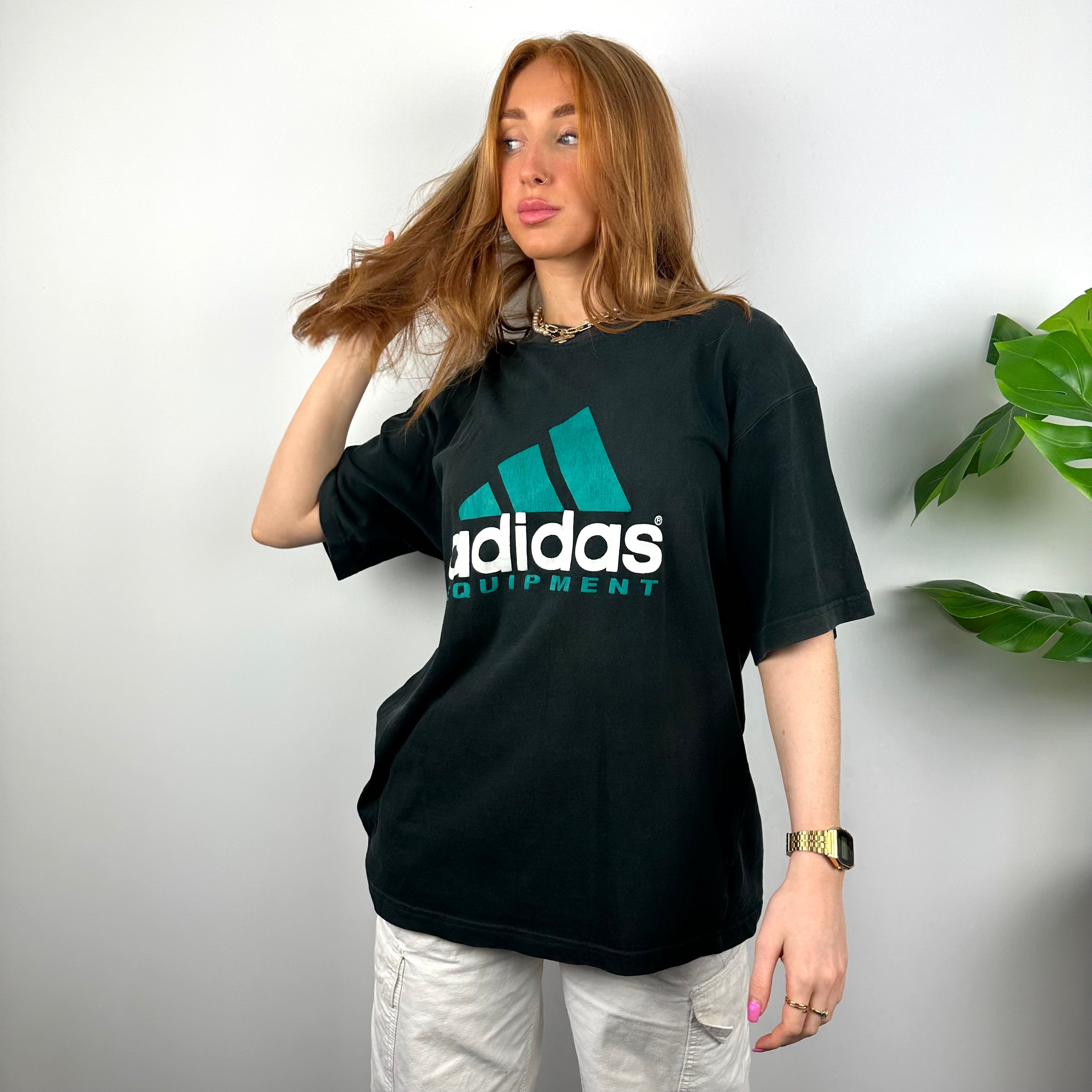 Adidas Equipment RARE Black Spell Out T Shirt (L)