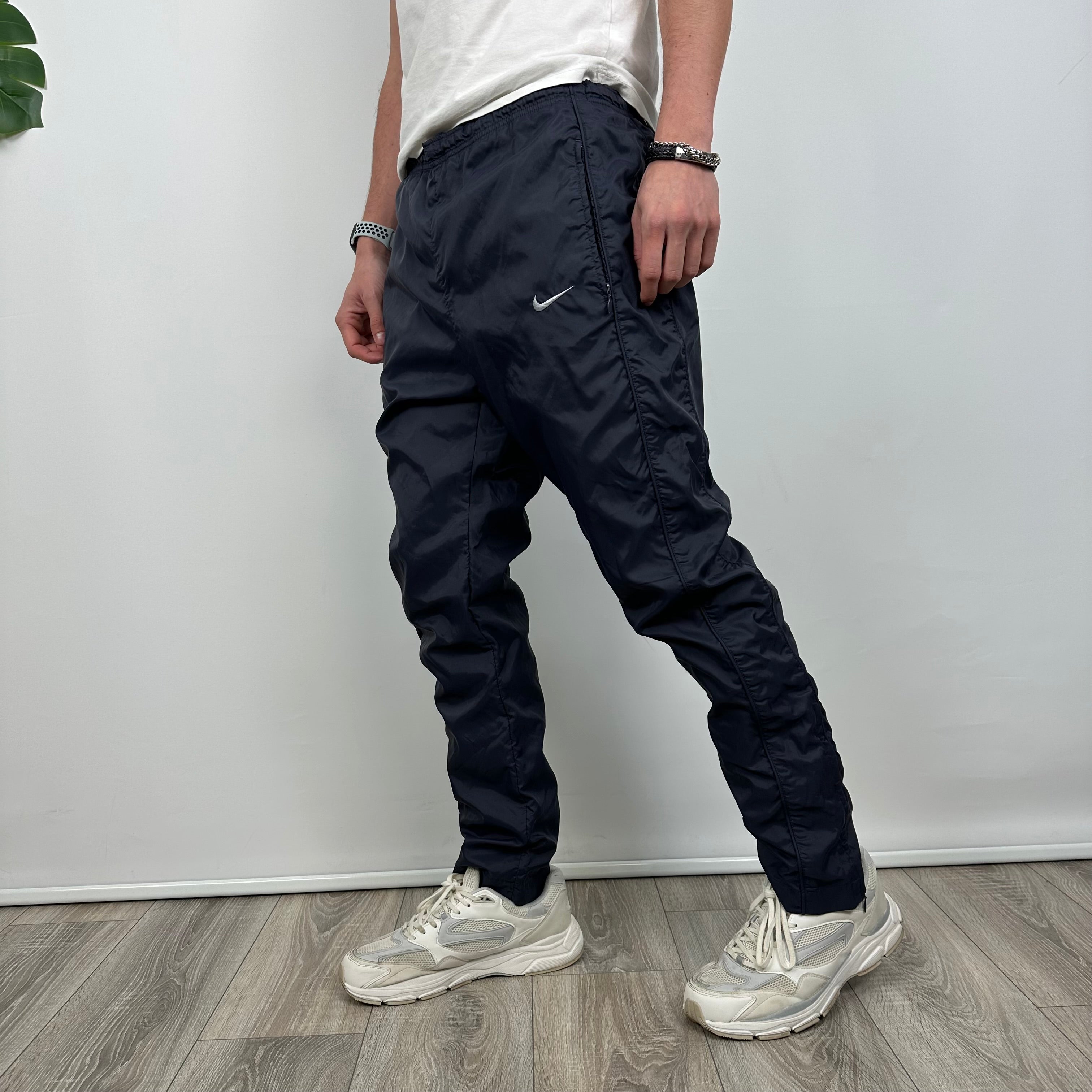 Nike Navy Embroidered Swoosh Track Pants (M)