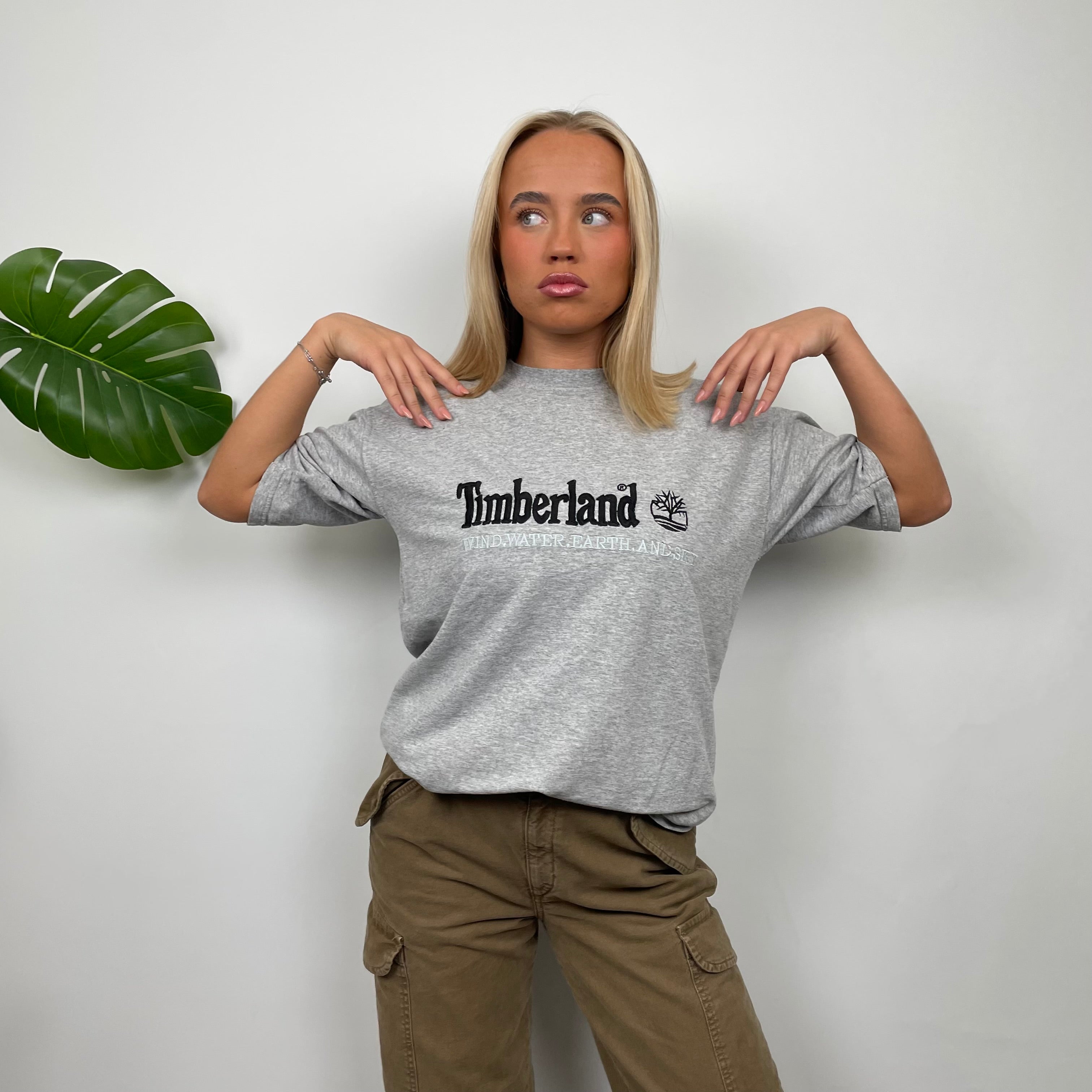 Timberland Grey Spell Out T Shirt (S)