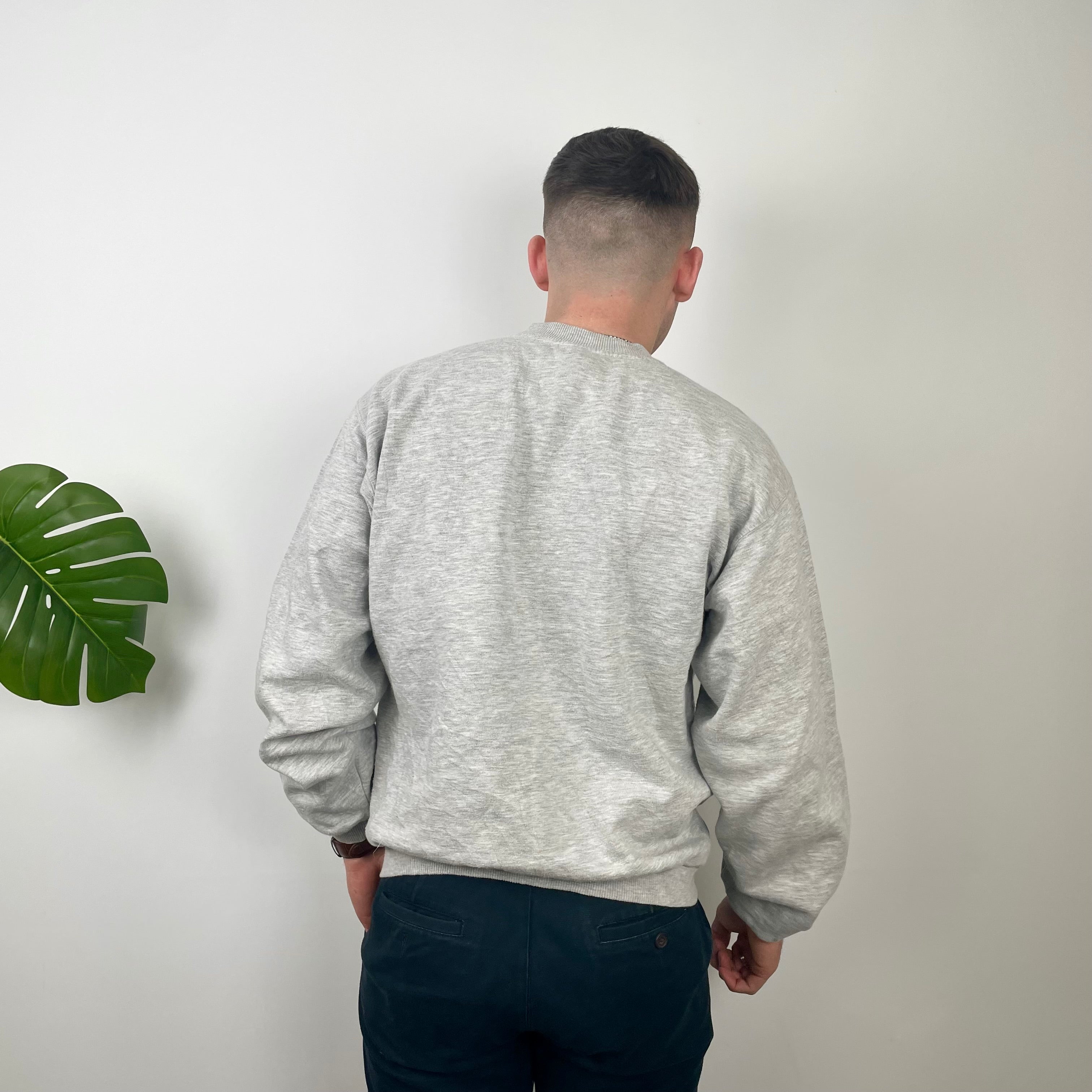 Nike Grey Embroidered Swoosh Sweatshirt (L)
