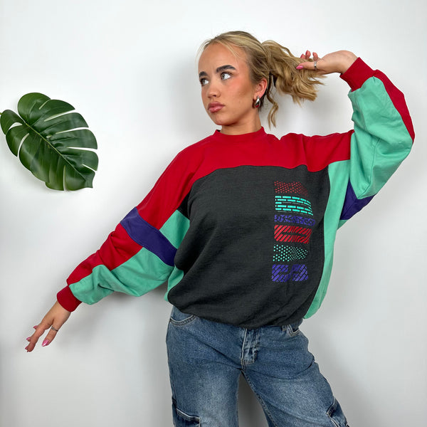 Adidas RARE Colour Block Spell Out Sweatshirt (S)