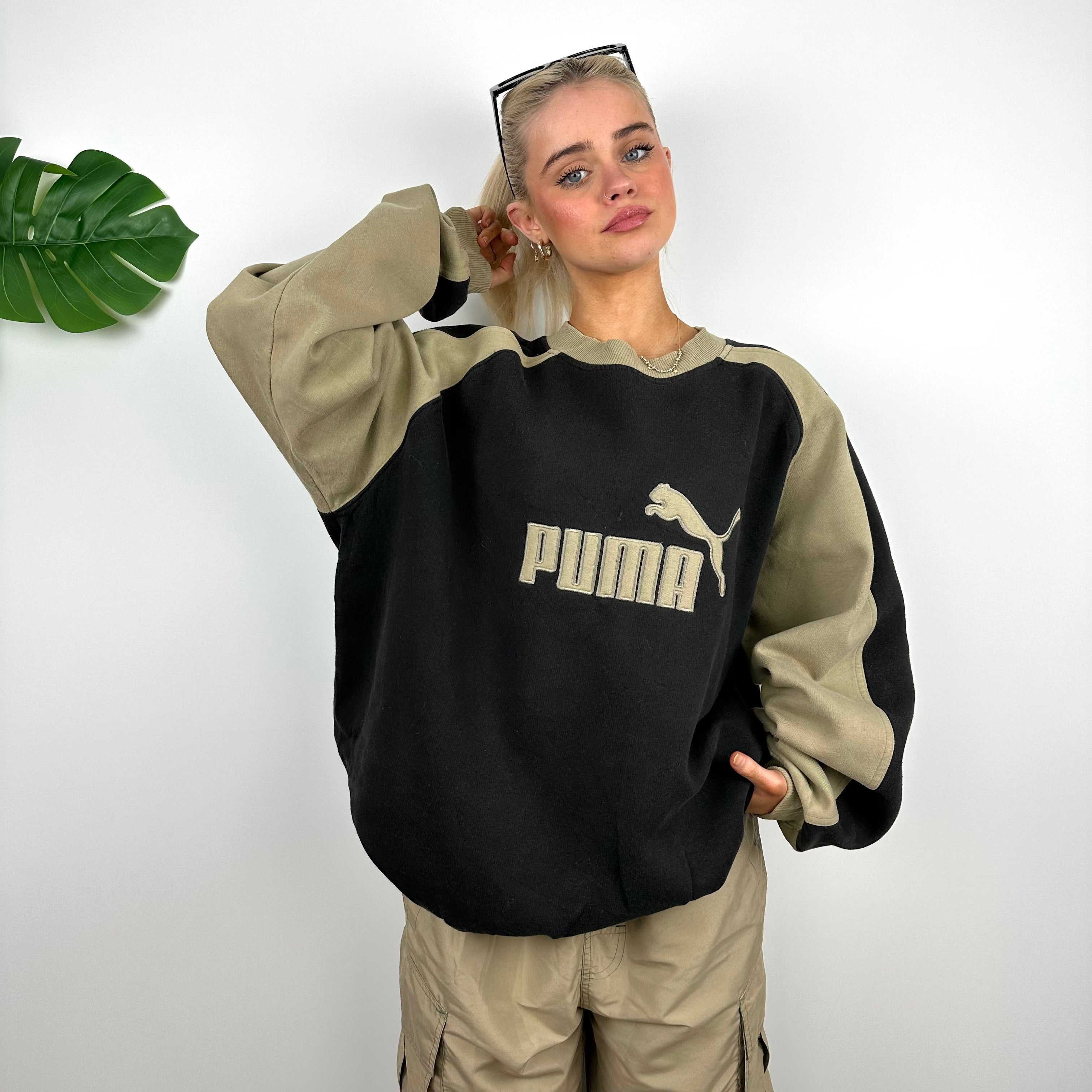 Puma Black Embroidered Spell Out Sweatshirt (M)