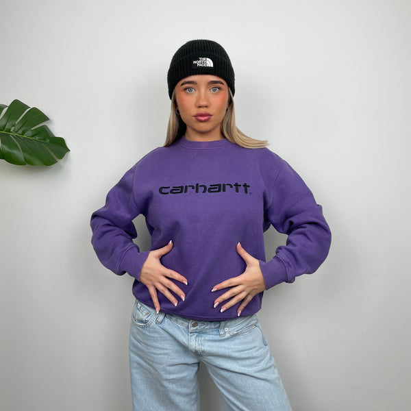 Carhartt RARE Purple Embroidered Spell Out Sweatshirt (S)