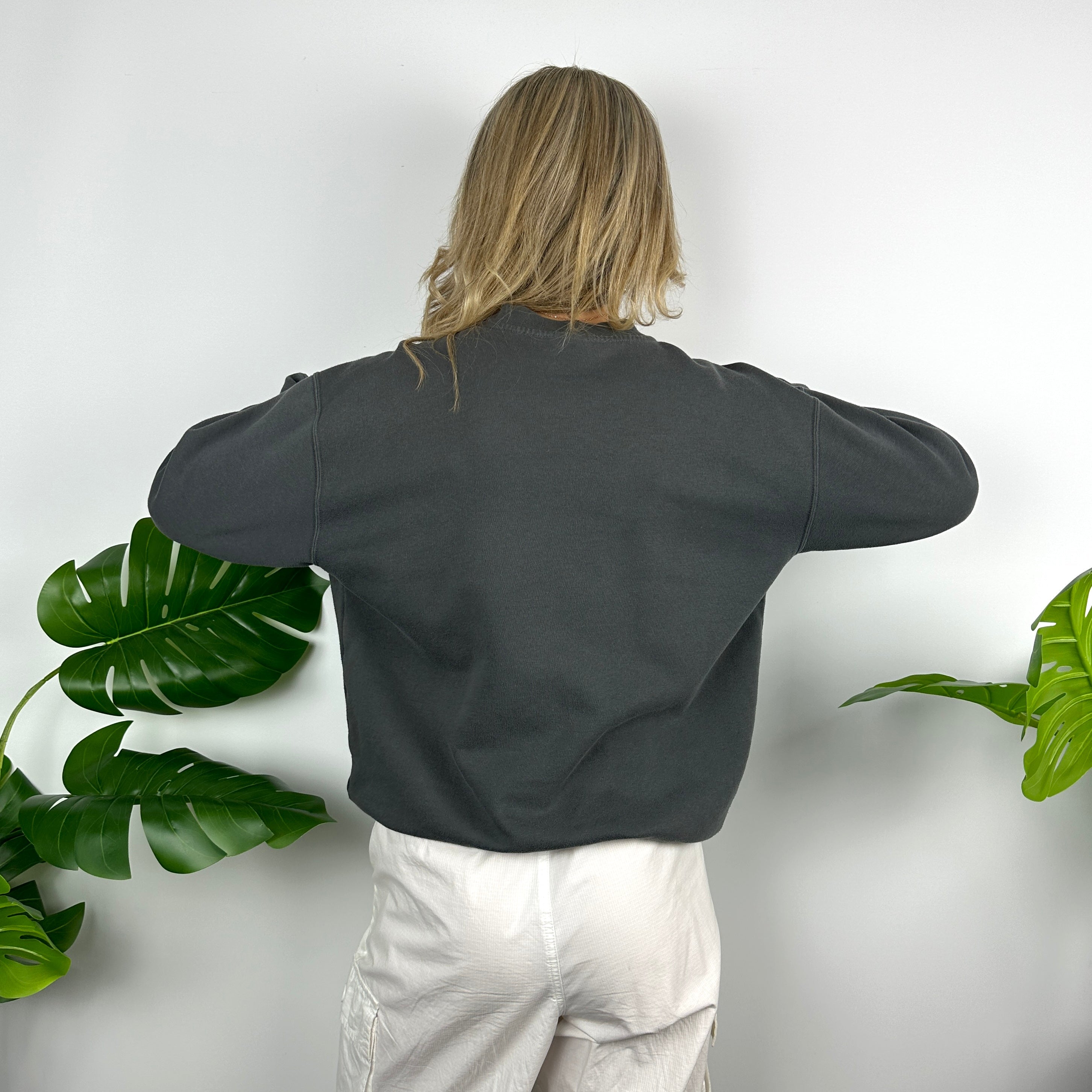 Reebok Grey Embroidered Spell Out Sweatshirt (L)