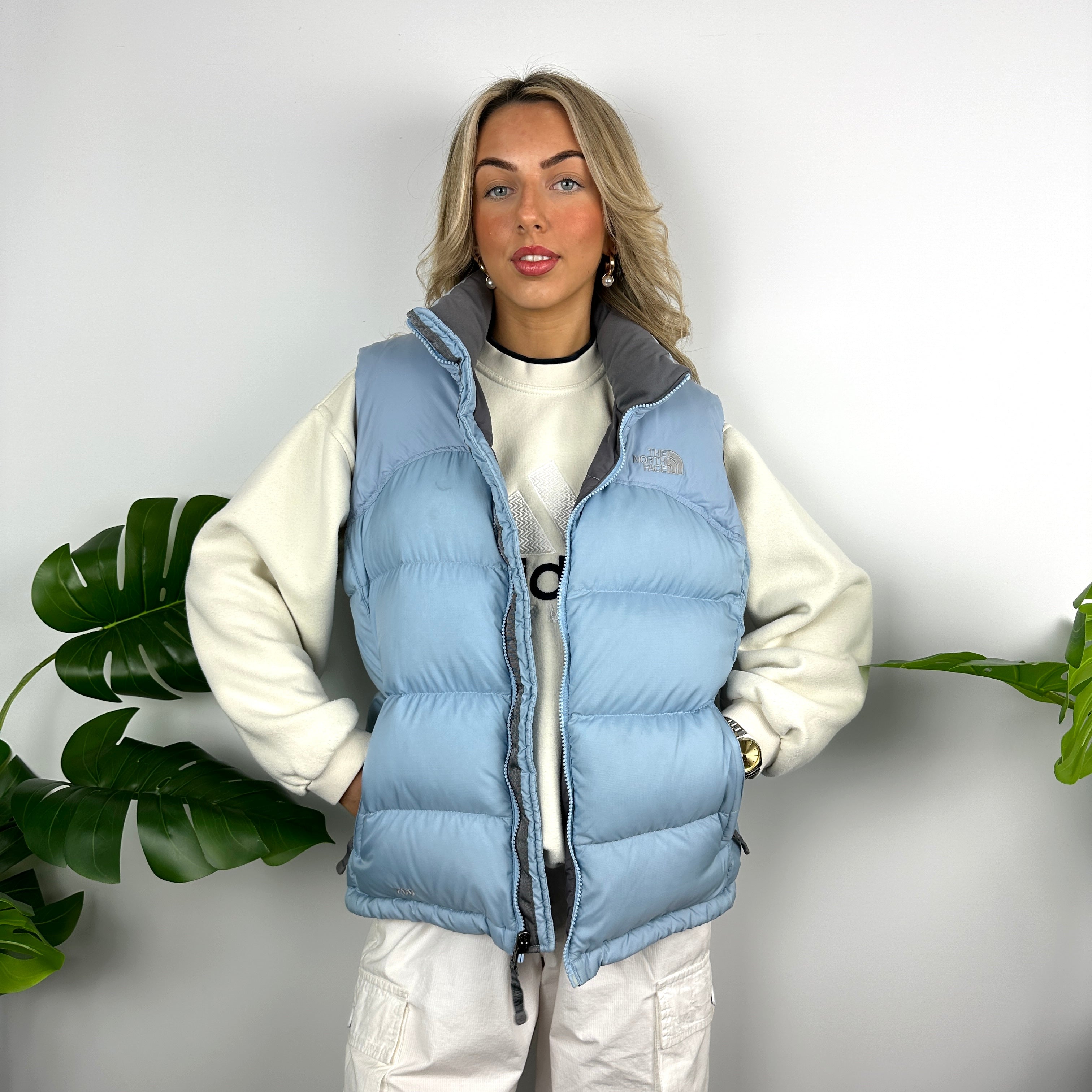 The North Face Baby Blue Nuptse 700 Puffer Gilet (L)