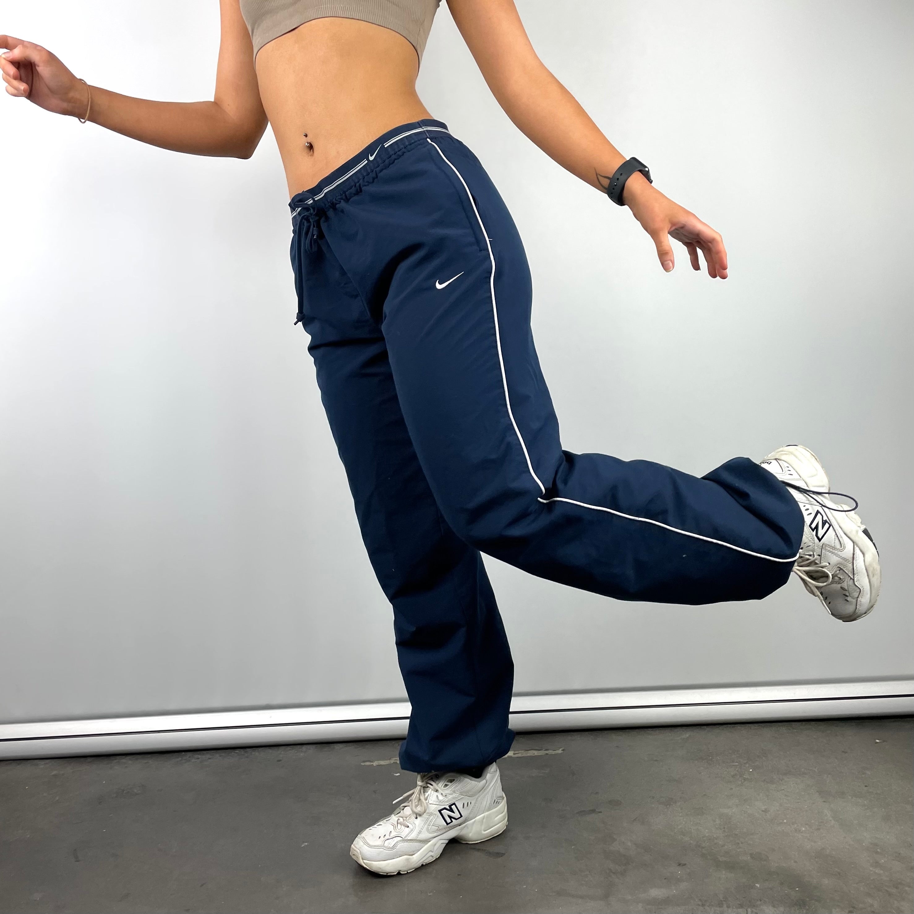 Nike Navy Embroidered Swoosh Track Pants (M)