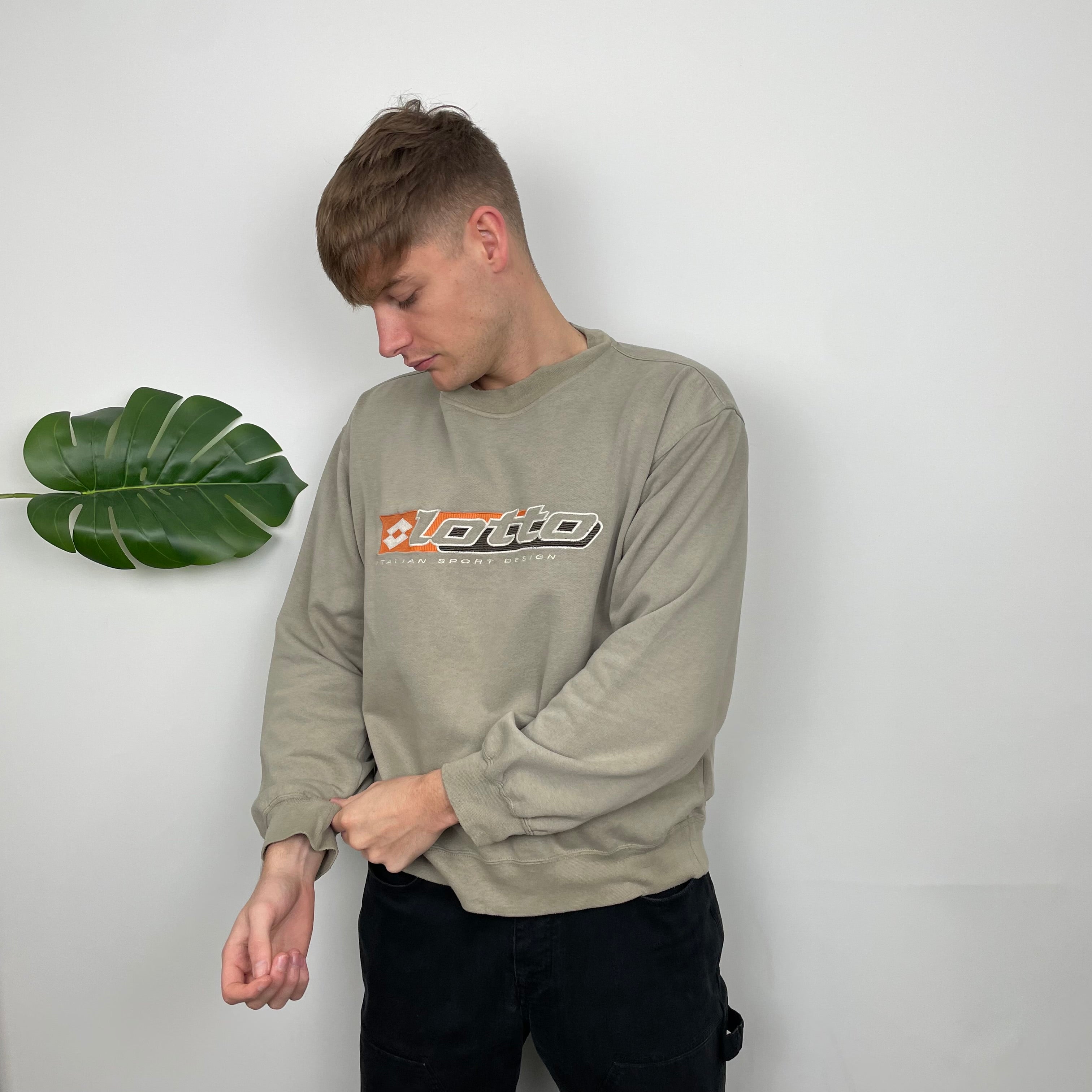 Lotto Grey Embroidered Spell Out Sweatshirt (S)