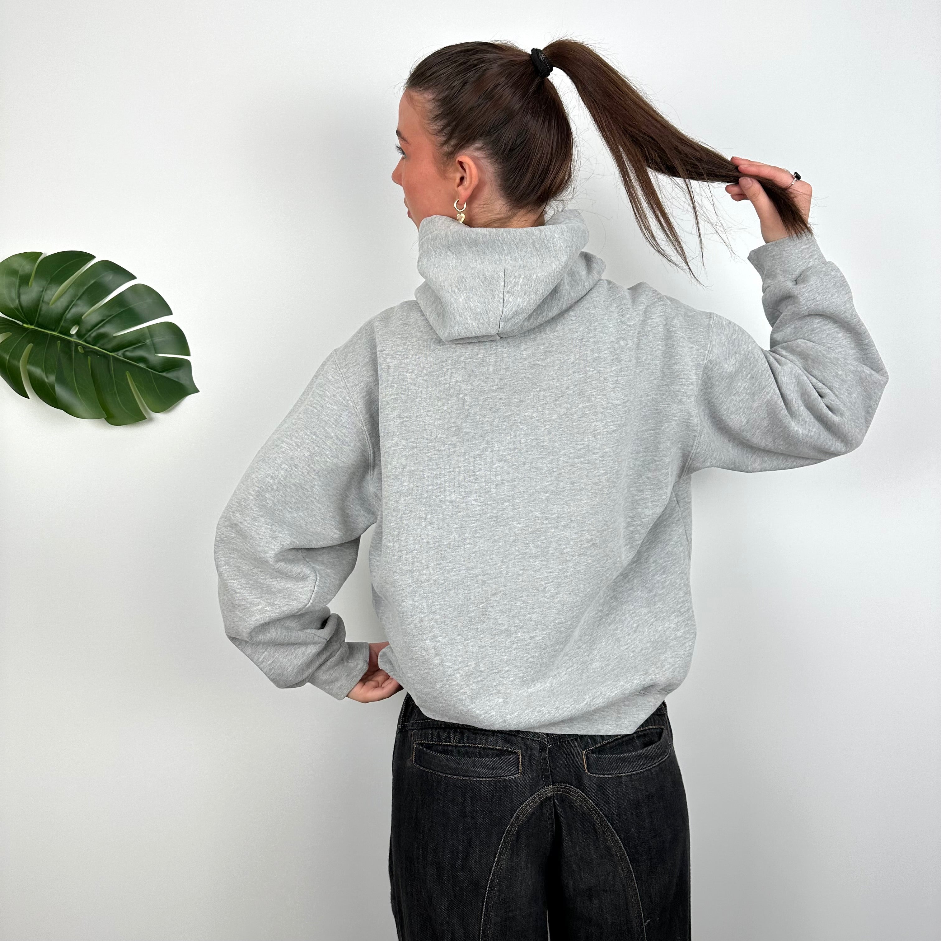 Nike Grey Embroidered Centre Swoosh Hoodie (M)