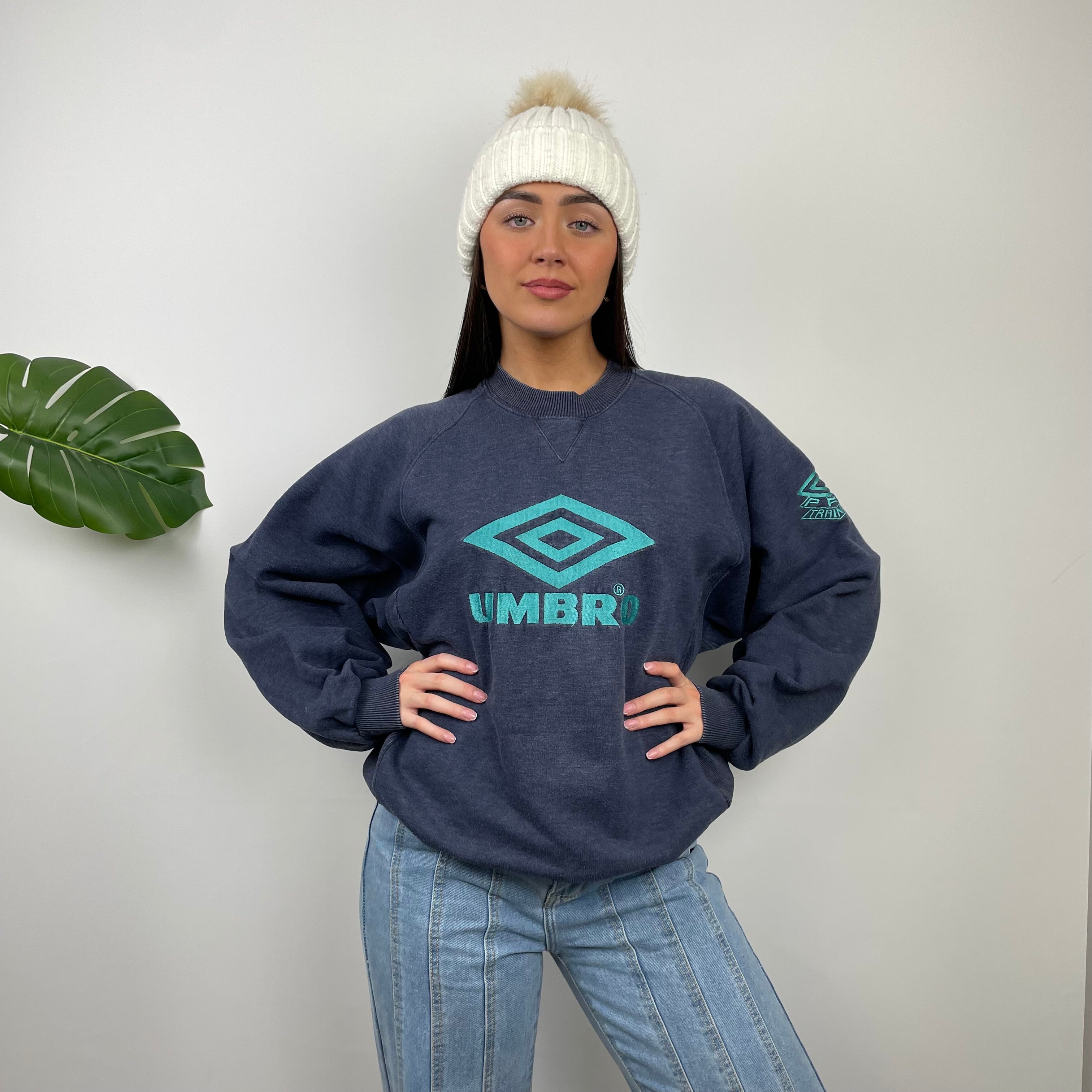 Umbro Navy Embroidered Spell Out Sweatshirt (L)