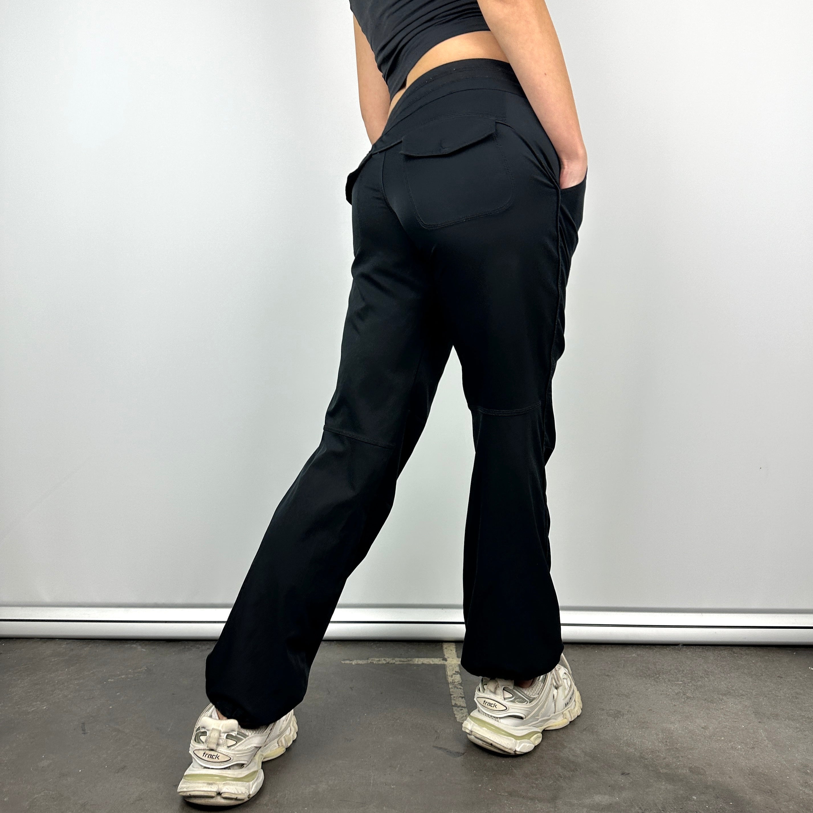 Nike Black Embroidered Swoosh Track Pants (M)