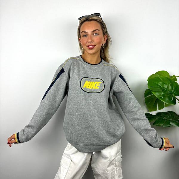 Nike Grey Embroidered Spell Out Sweatshirt (L)