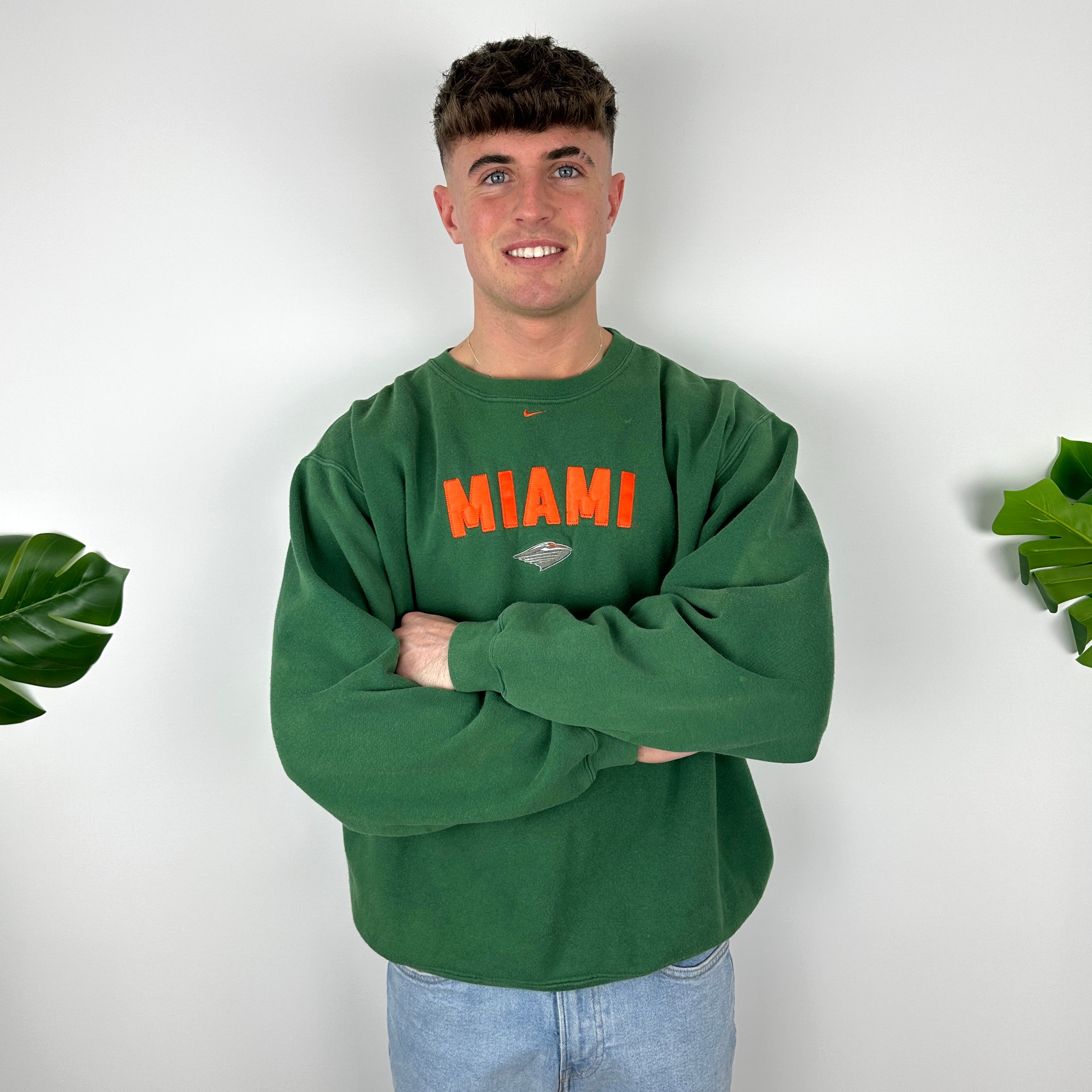 Nike X Miami Green Embroidered Spell Out Sweatshirt (XL)